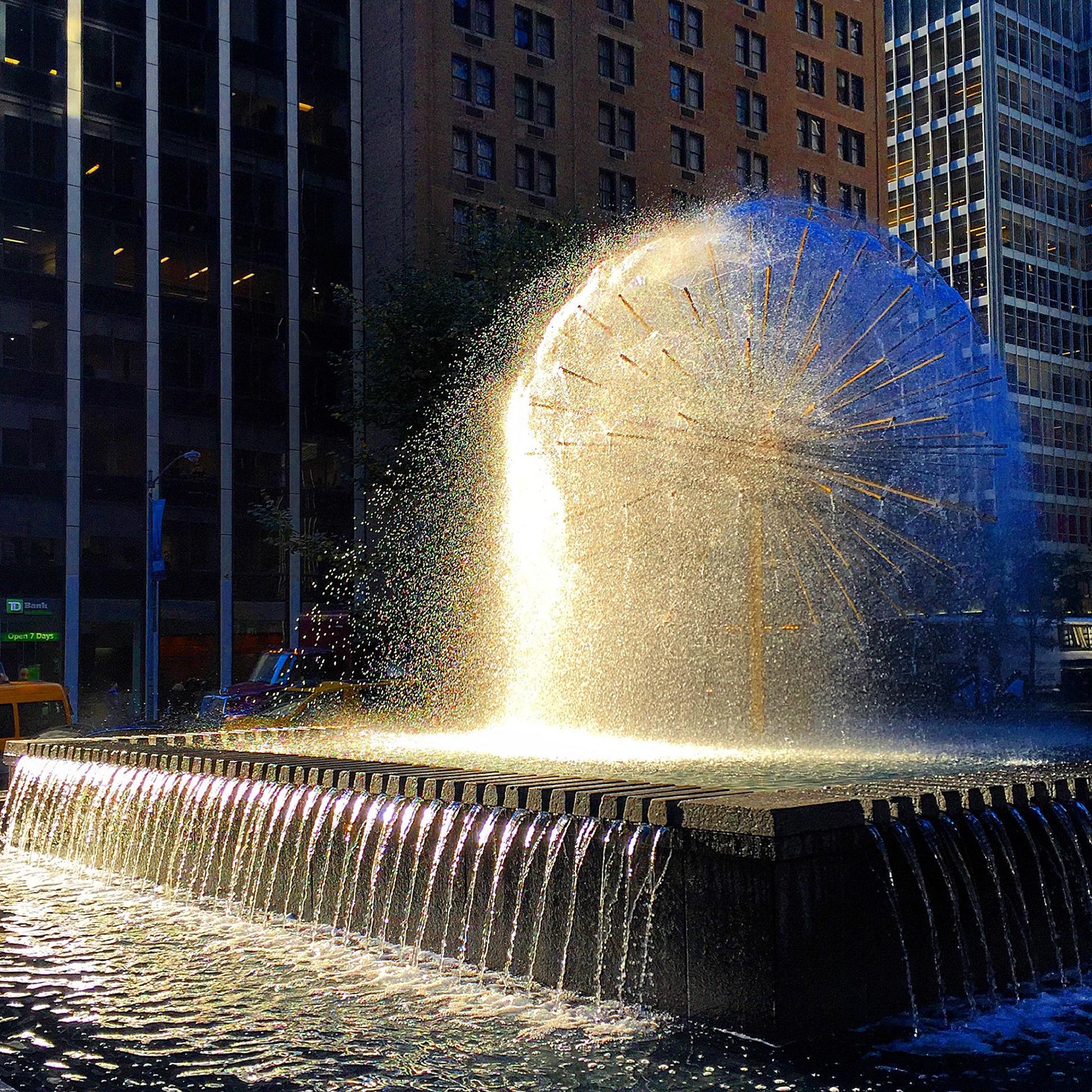 Globe fountain on Sixth Avenue, New York