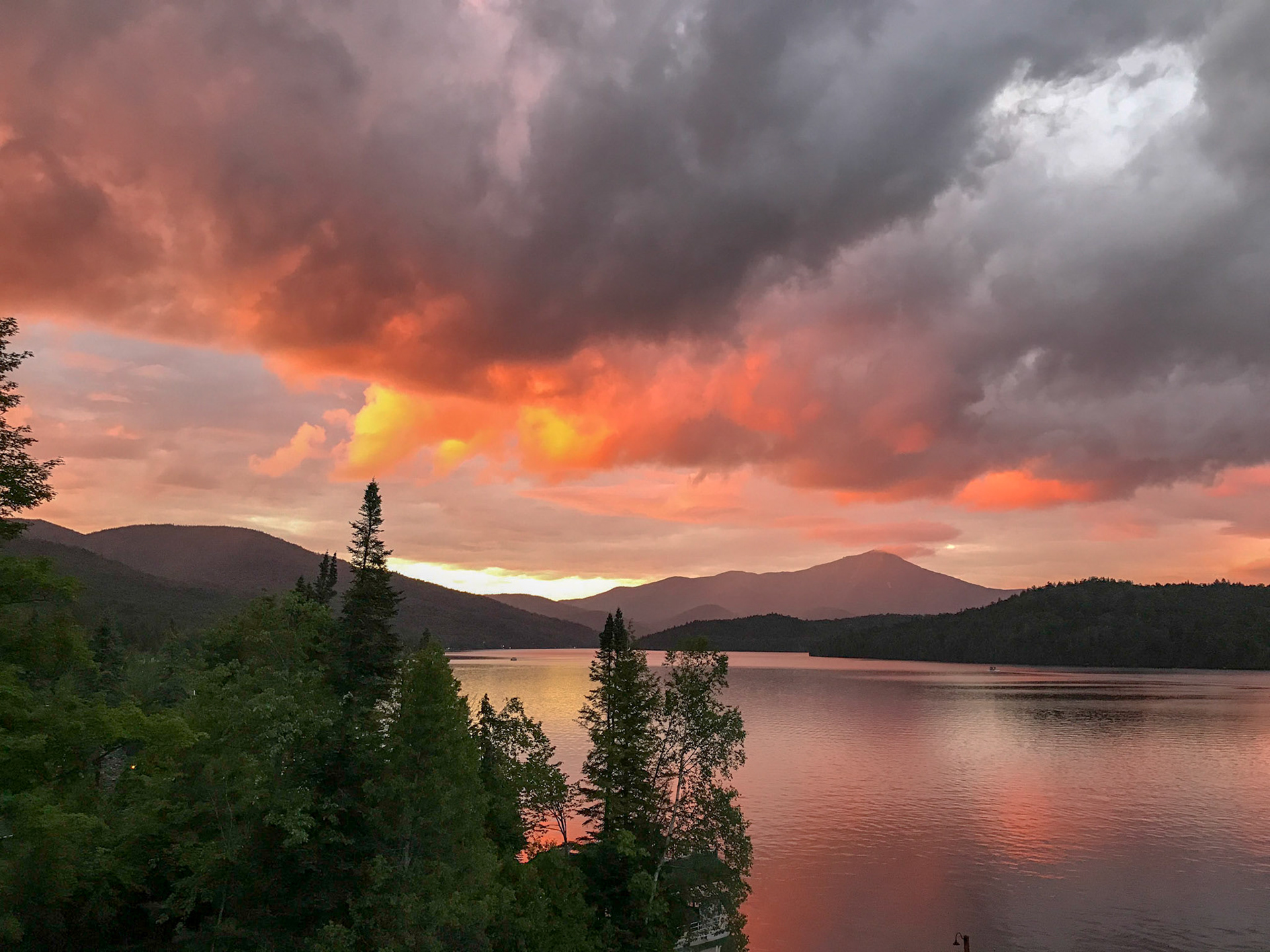 Sunset over Lake Placid, New York
