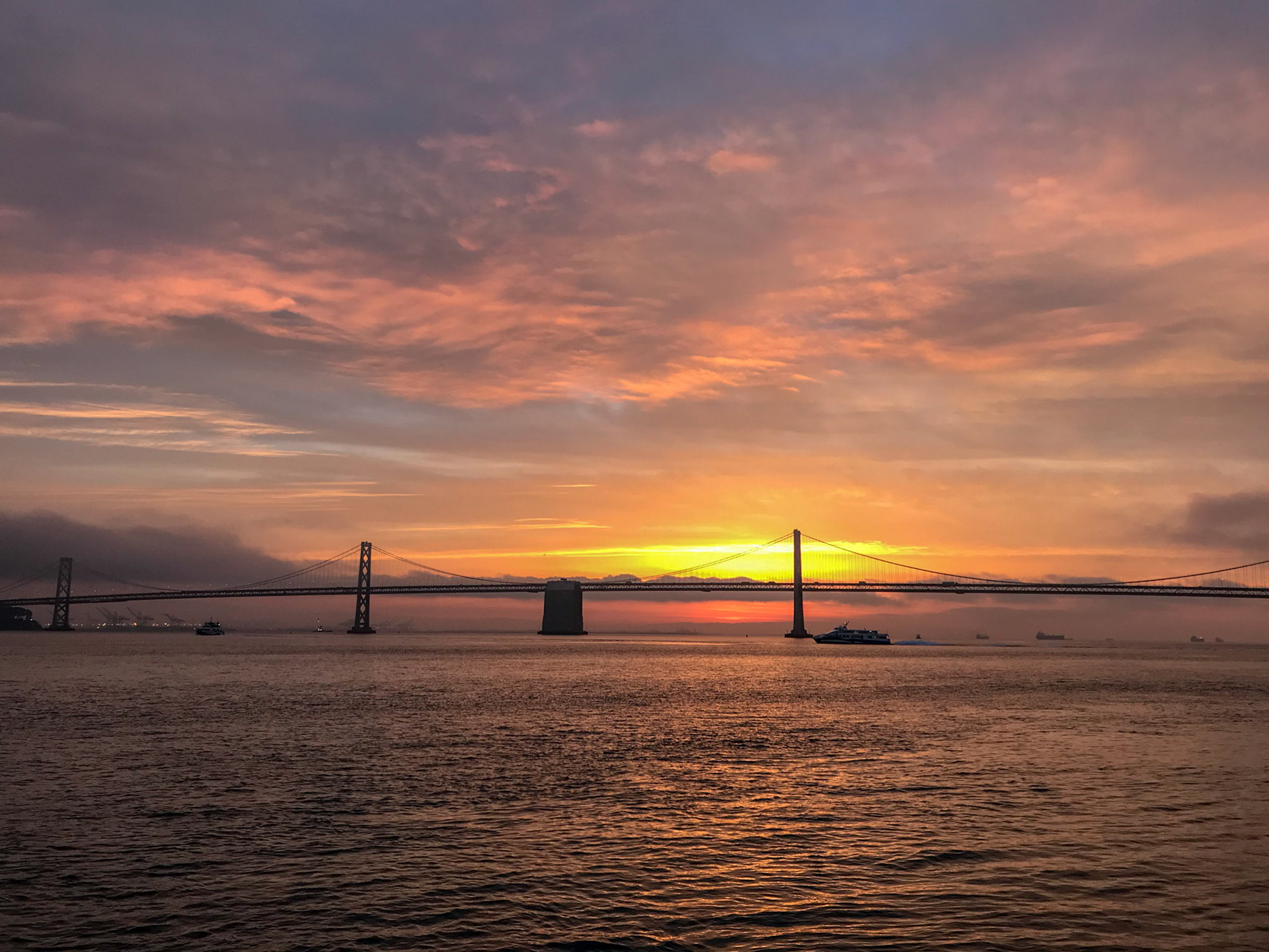 The Bay Bridge San Francisco at sunrise
