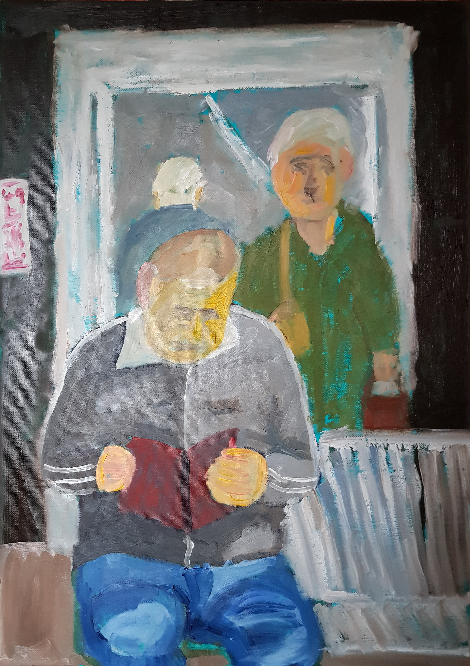 Focused - oil on board, 60cm x 40cm