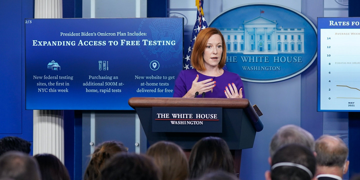 White House Press Secretary, Jen Psaki, discusses President Biden's plan to expand access to free COVID-19 testing at a White House Press Briefing.