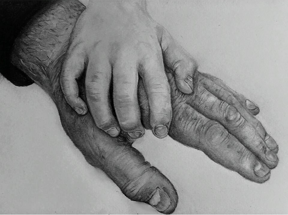Grandad and Sister Hand study - 2017