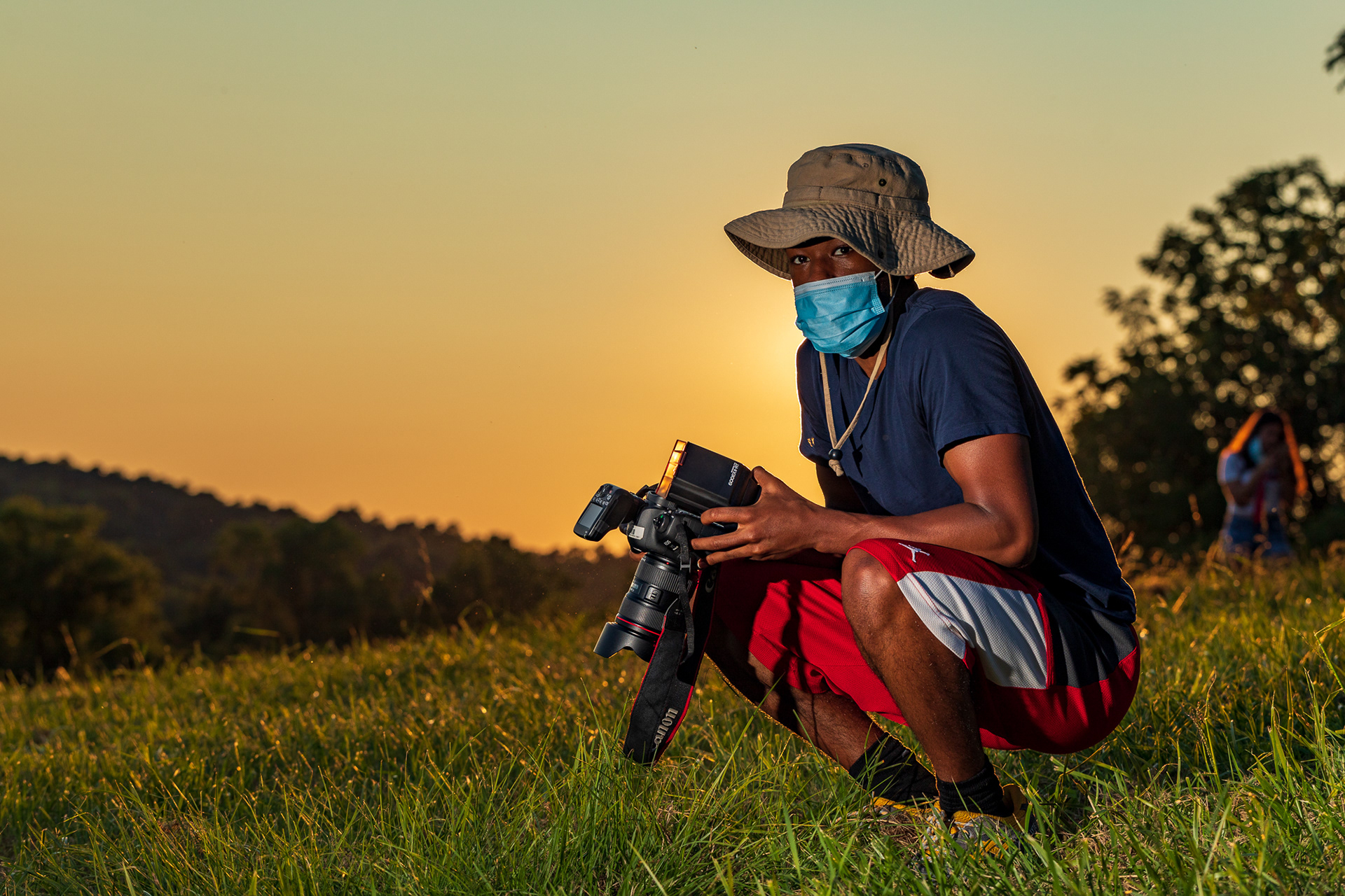 Student photographer Landon Bost poses for a portrait in Chapel Hill, N.C., Sept. 6, 2020.