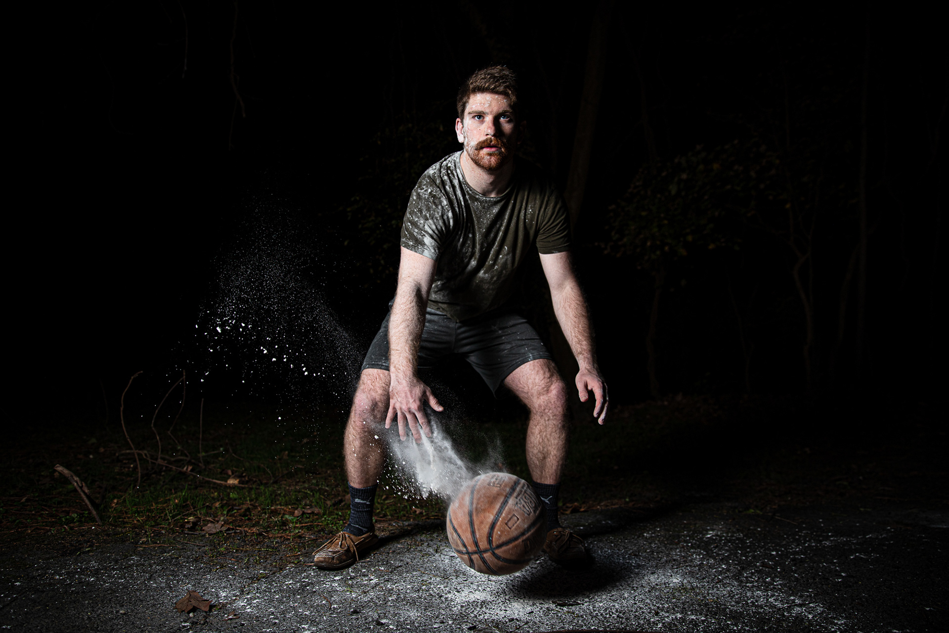Philip Patterson dribbles in Chapel Hill, N.C., Nov. 21, 2020. He would often play pick-up games of basketball with his friends when he was growing up. “It’s always fun to play basketball,” he said, “but it’s better to play with your friends.”