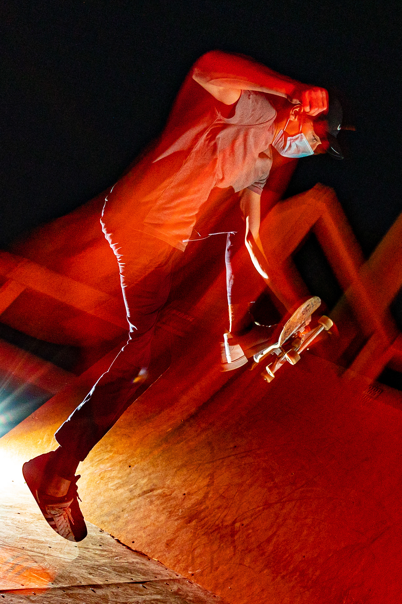 UNC student Evan Davison does a trick on a ramp at the Chapel Hill Skate Park in Chapel Hill, N.C., Sept. 20, 2020.