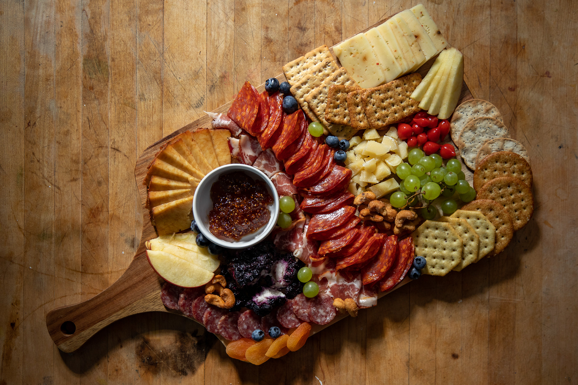 A charcuterie board prepared by an NC State student in Chapel Hill, N.C., Sept. 1, 2020.