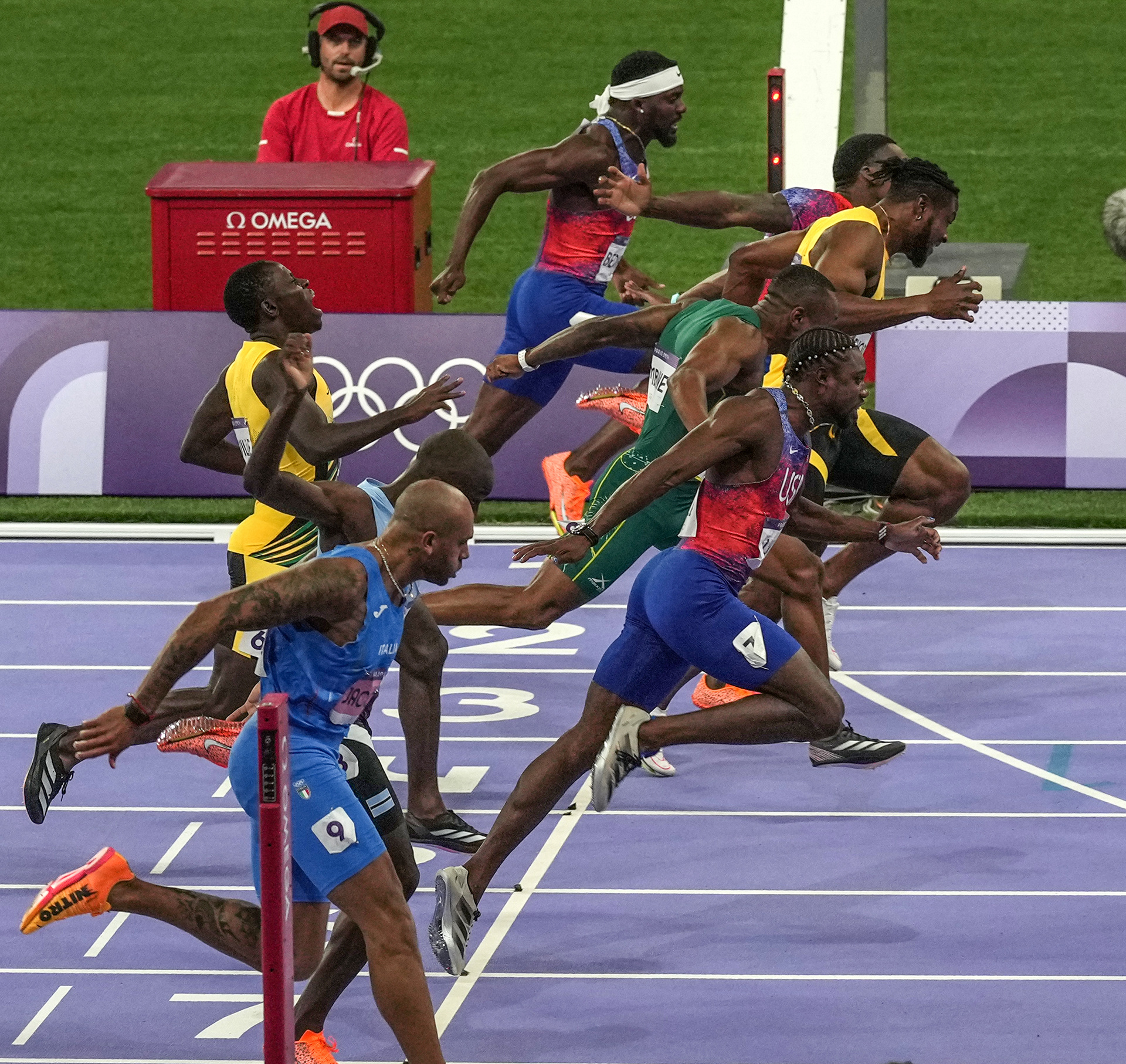 Men's 100m final, Paris 2024