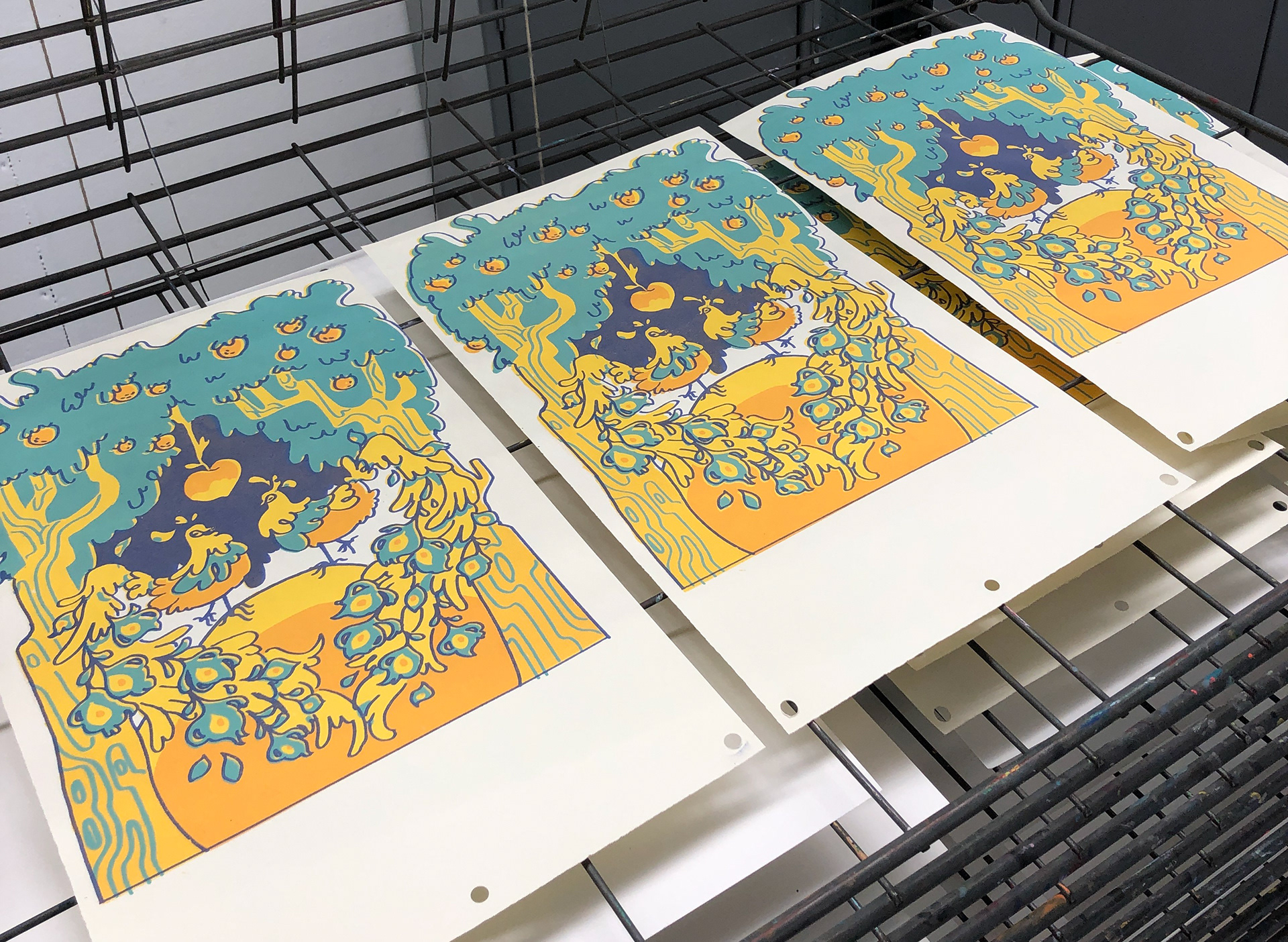 Birds of Paradise Screenprints, Em Goheen