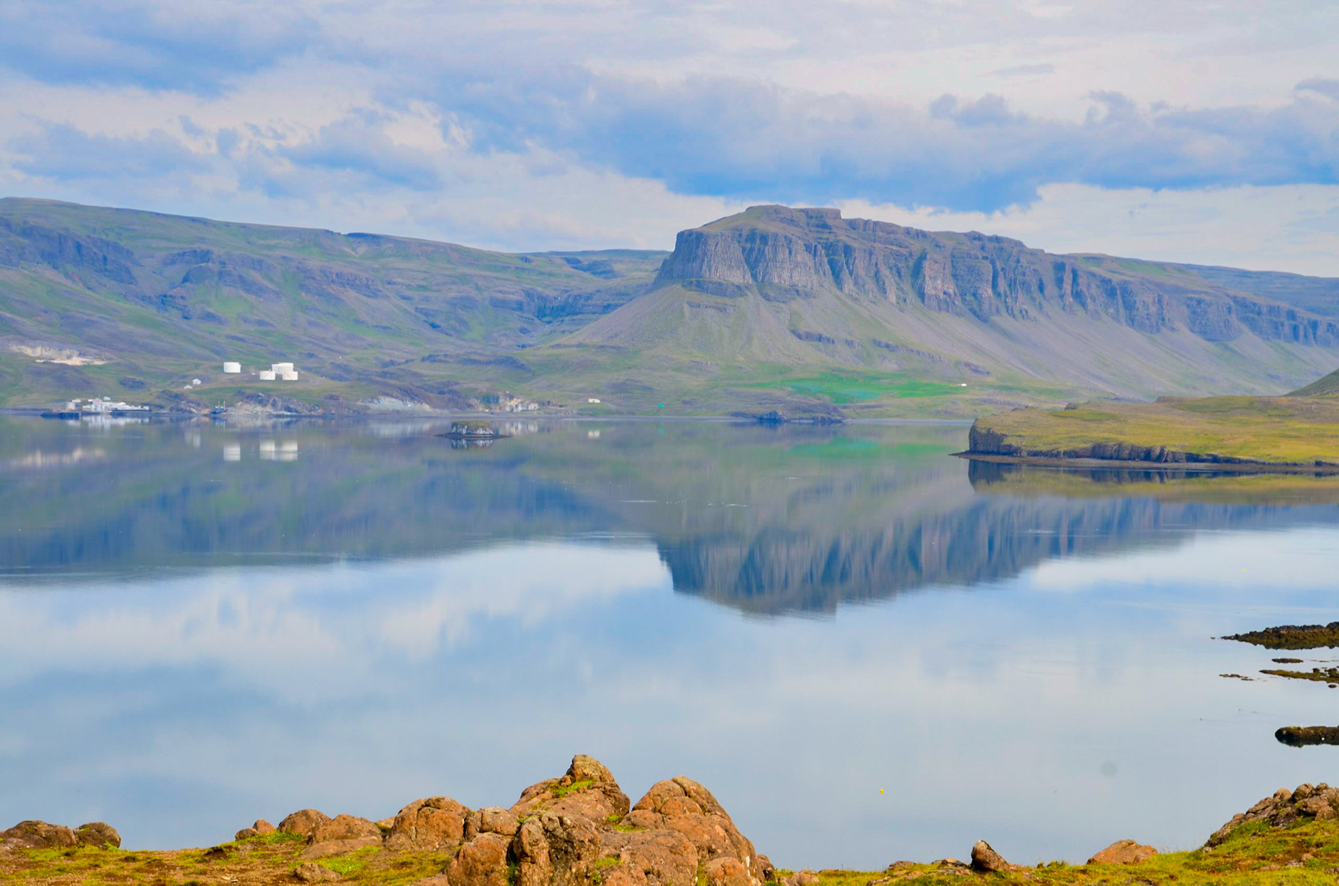 Hvítanesi - Aussicht über den Walfjord - Island