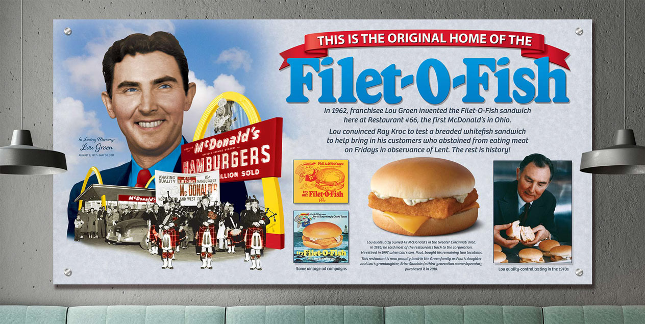 An 8 x 4 foot poster I made on metal at The North Bend Road McDonald's restaurant