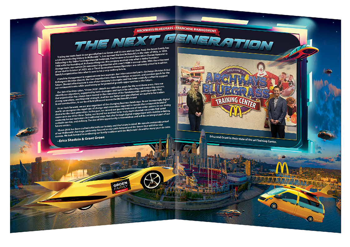 Business plan interior page with photo-illustration