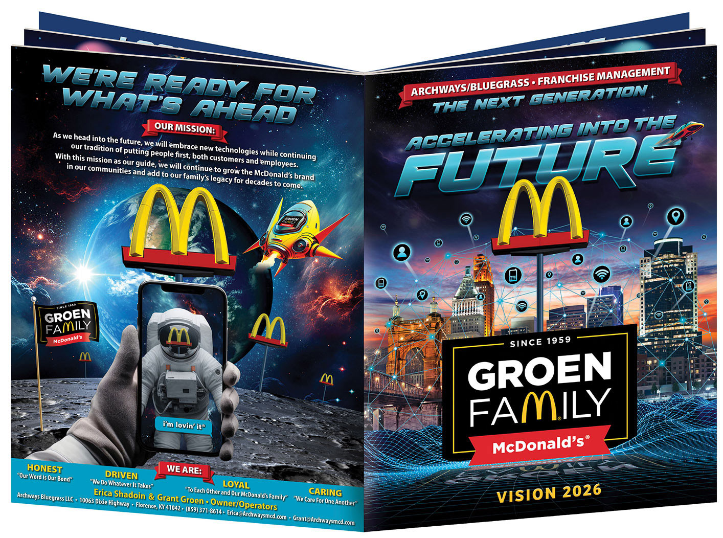 Business plan cover with photo-illustrations