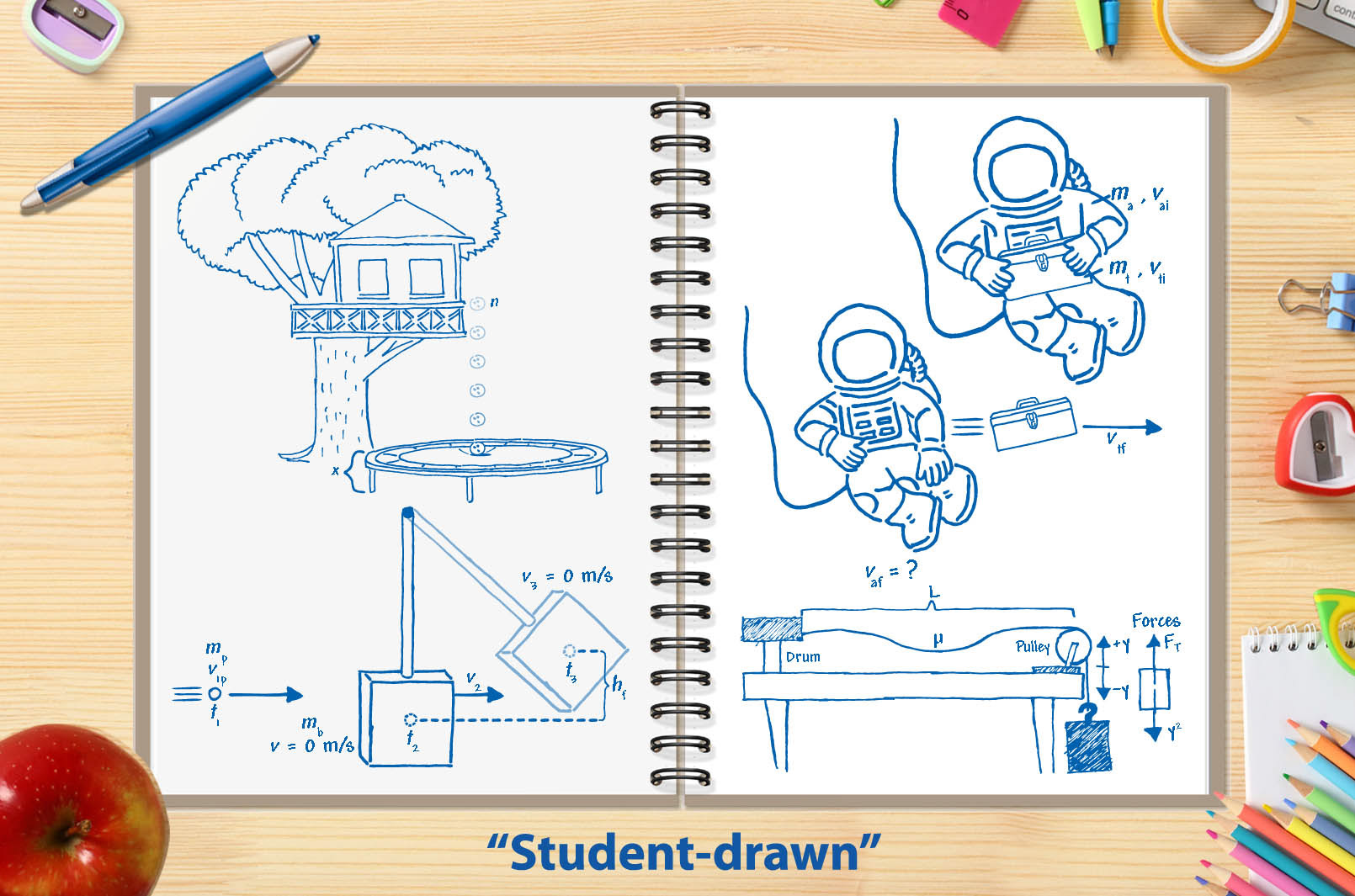 Science ink drawings for Pearson to look like they were drawn by students.