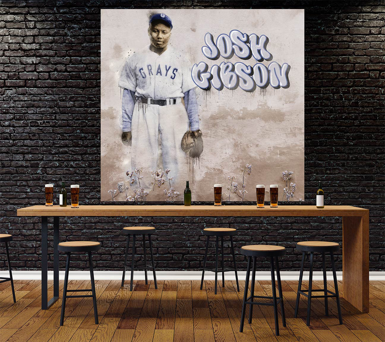 Always liked the idea of having art hang in bars where they belong.