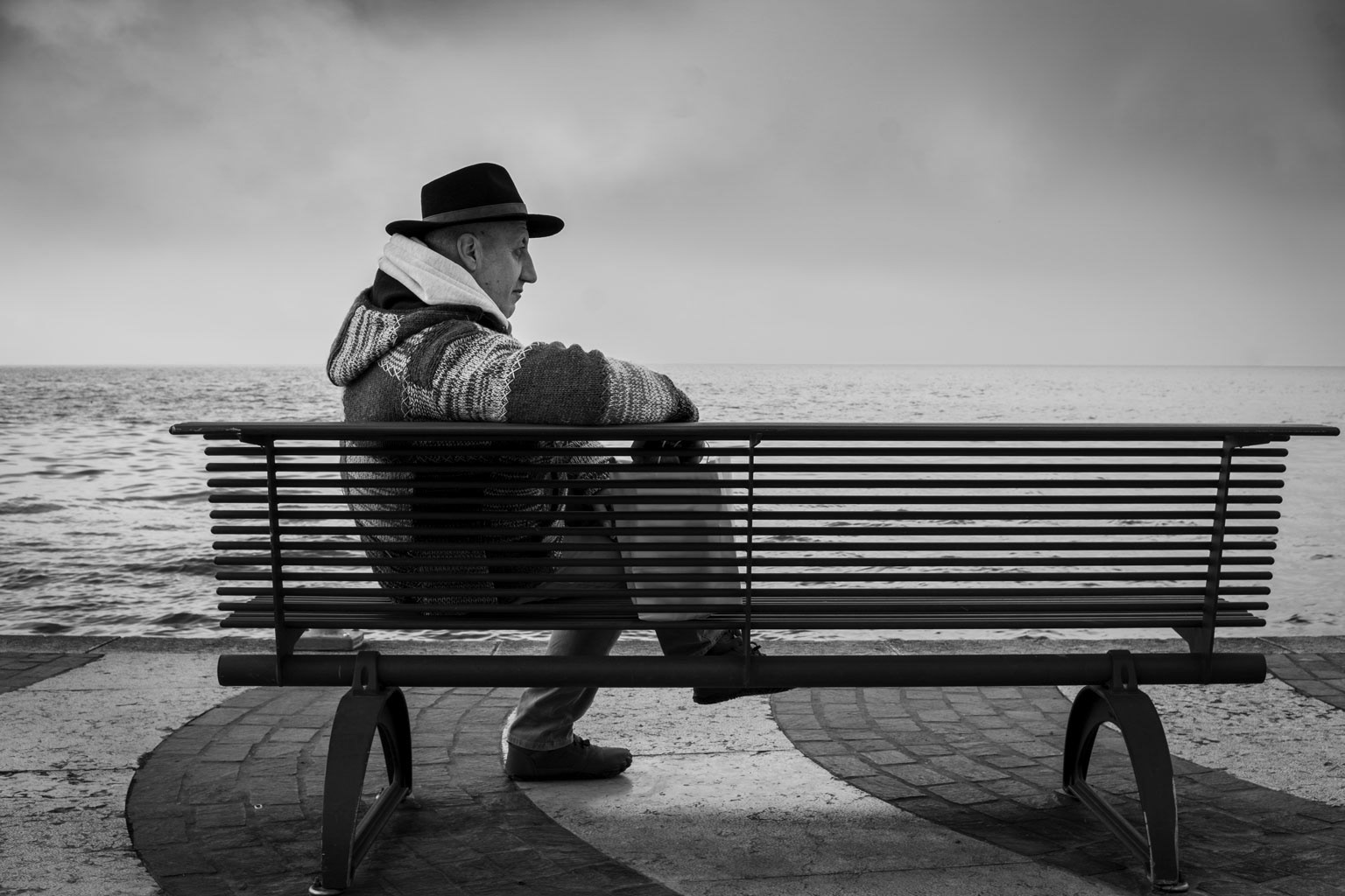 Admiring from the bench