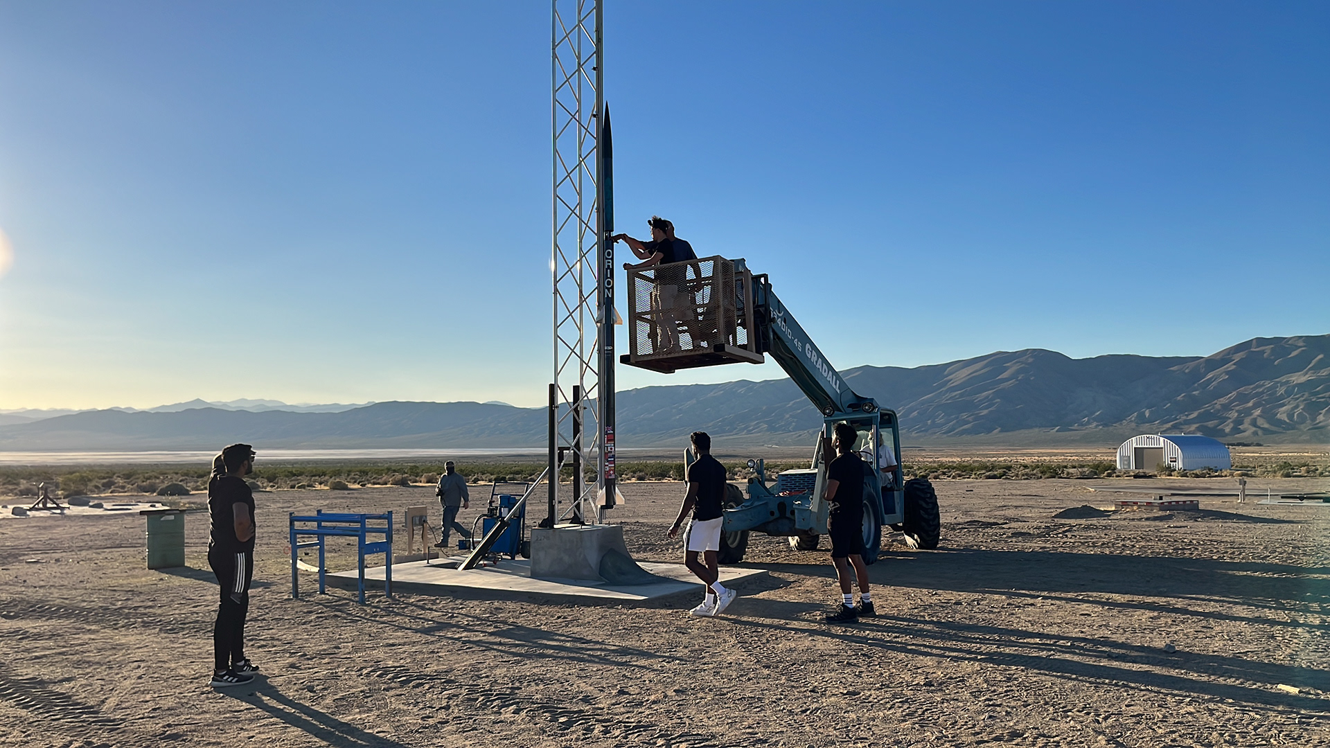 Final checks on the launch rail