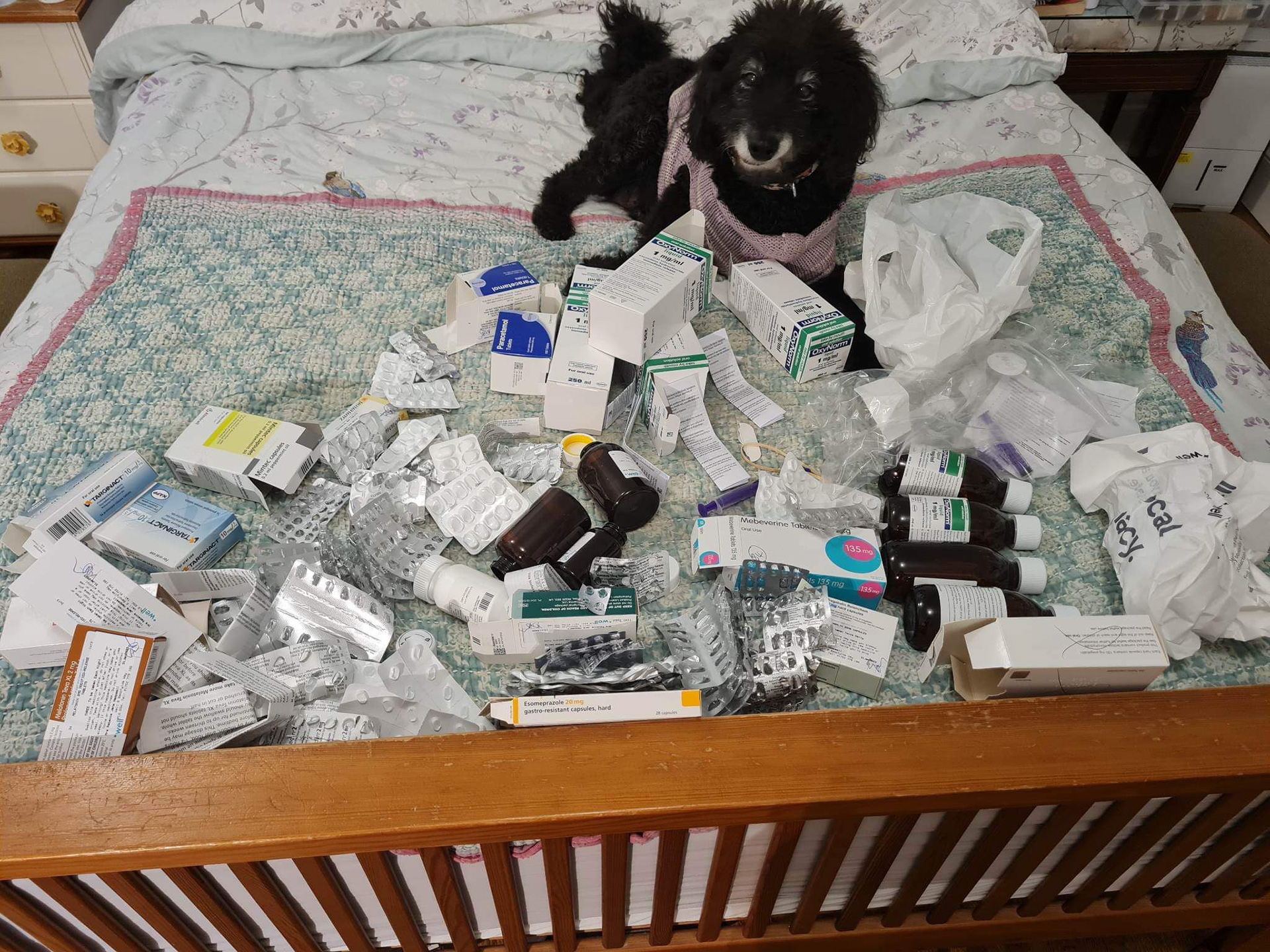 The waste from one month of medication