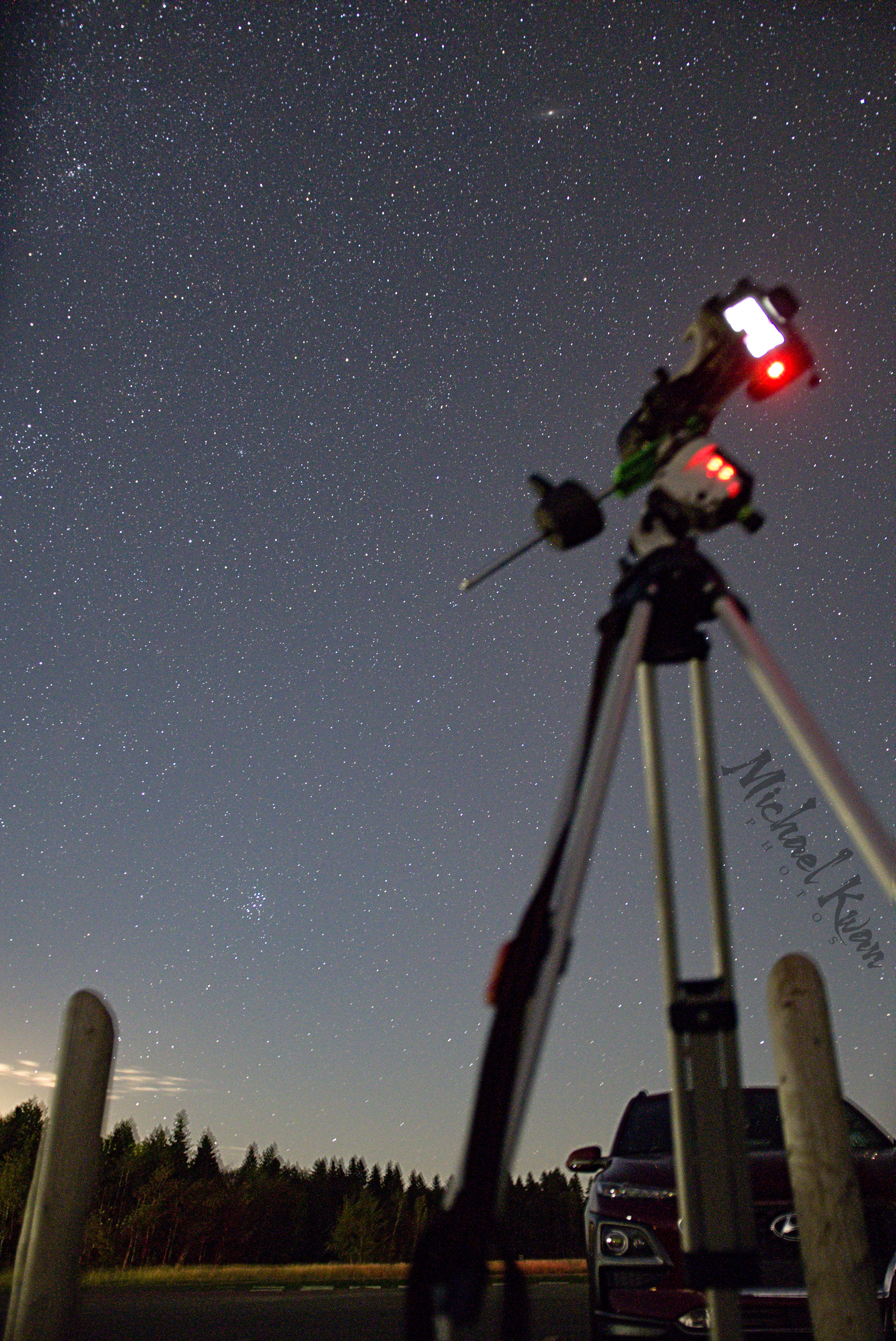 capturing the Pleiadies, Andromeda Galaxy is seen here