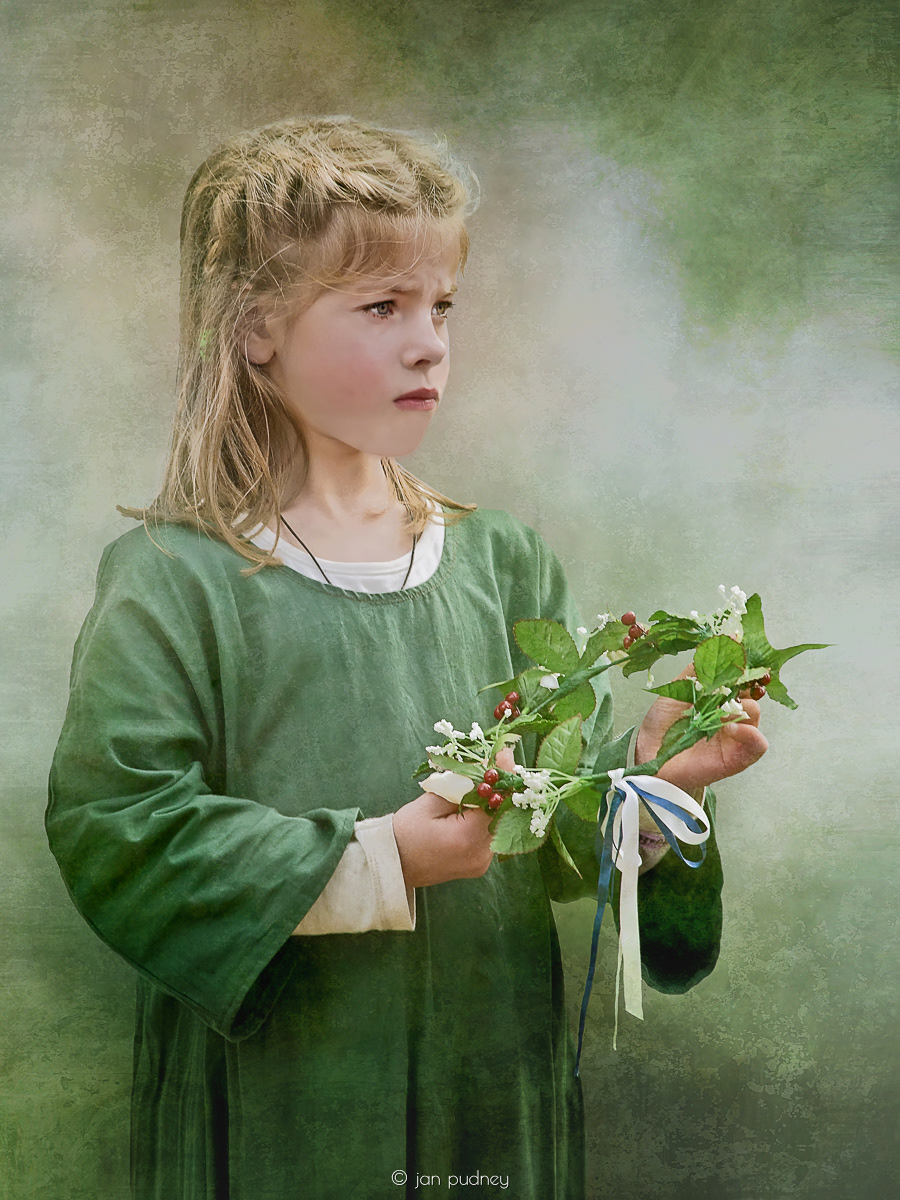 Girl wih garland