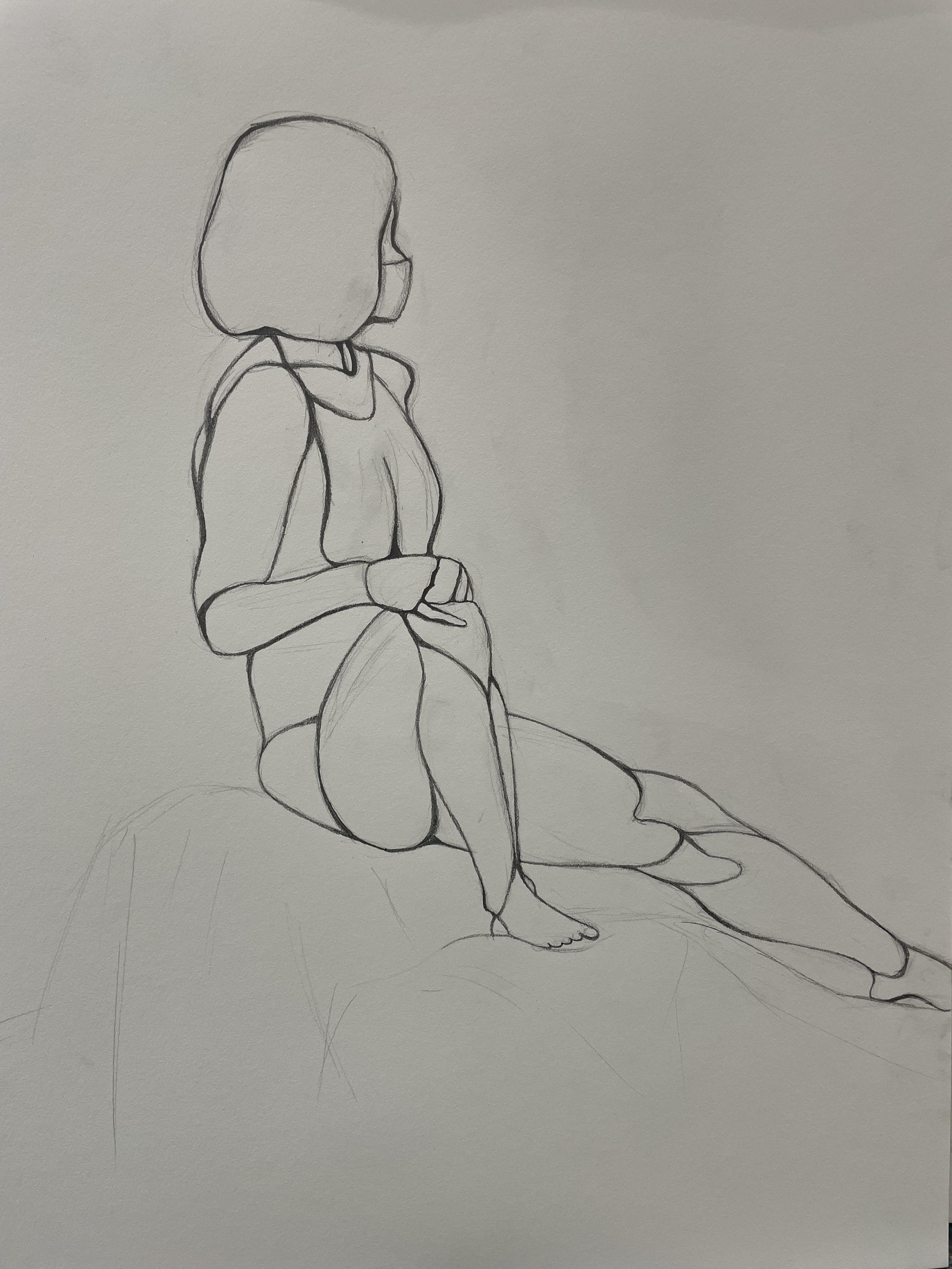 Seated Man | 2022 | Charcoal on Paper | 10" x 7"