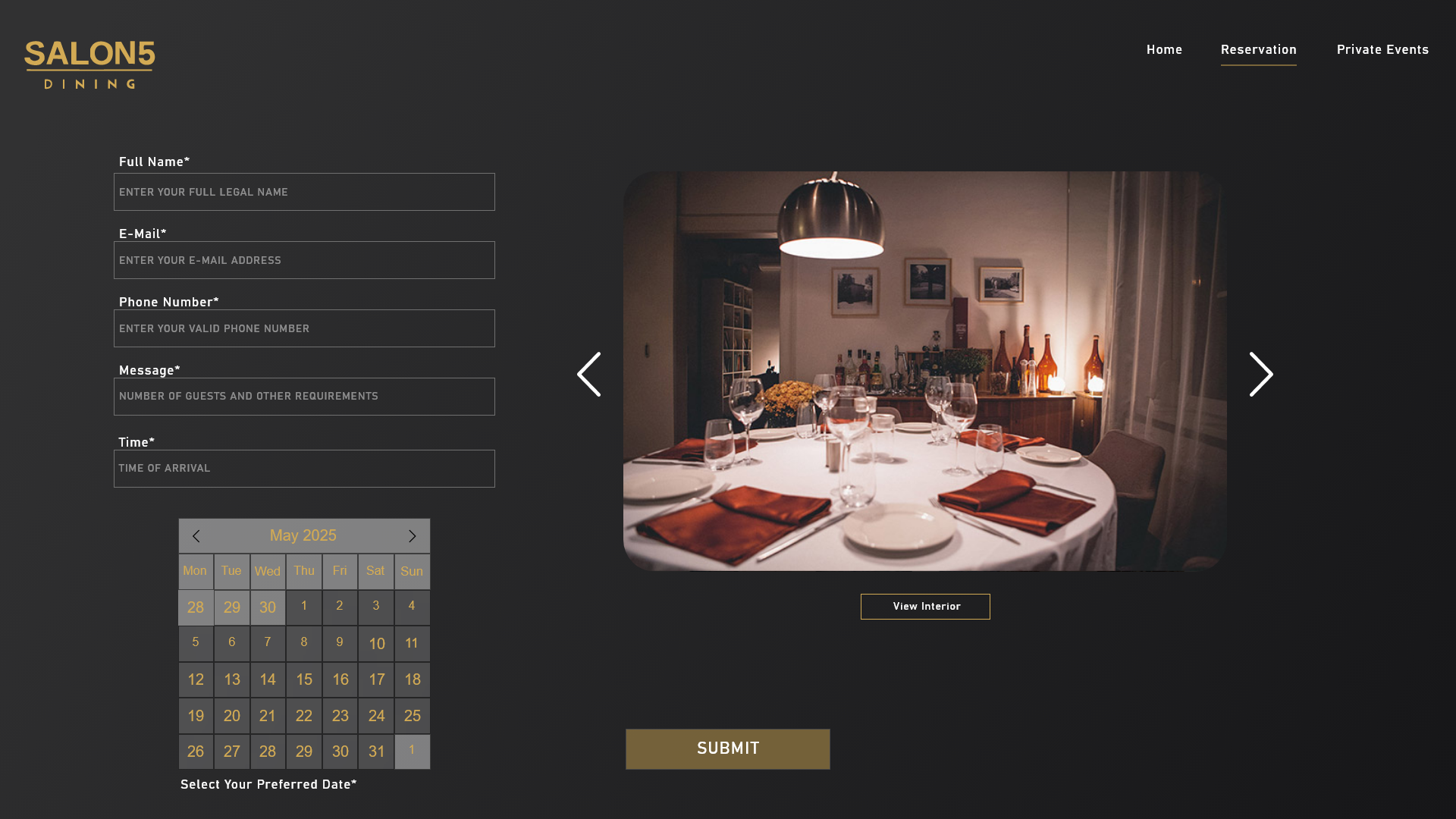 Reservation Page