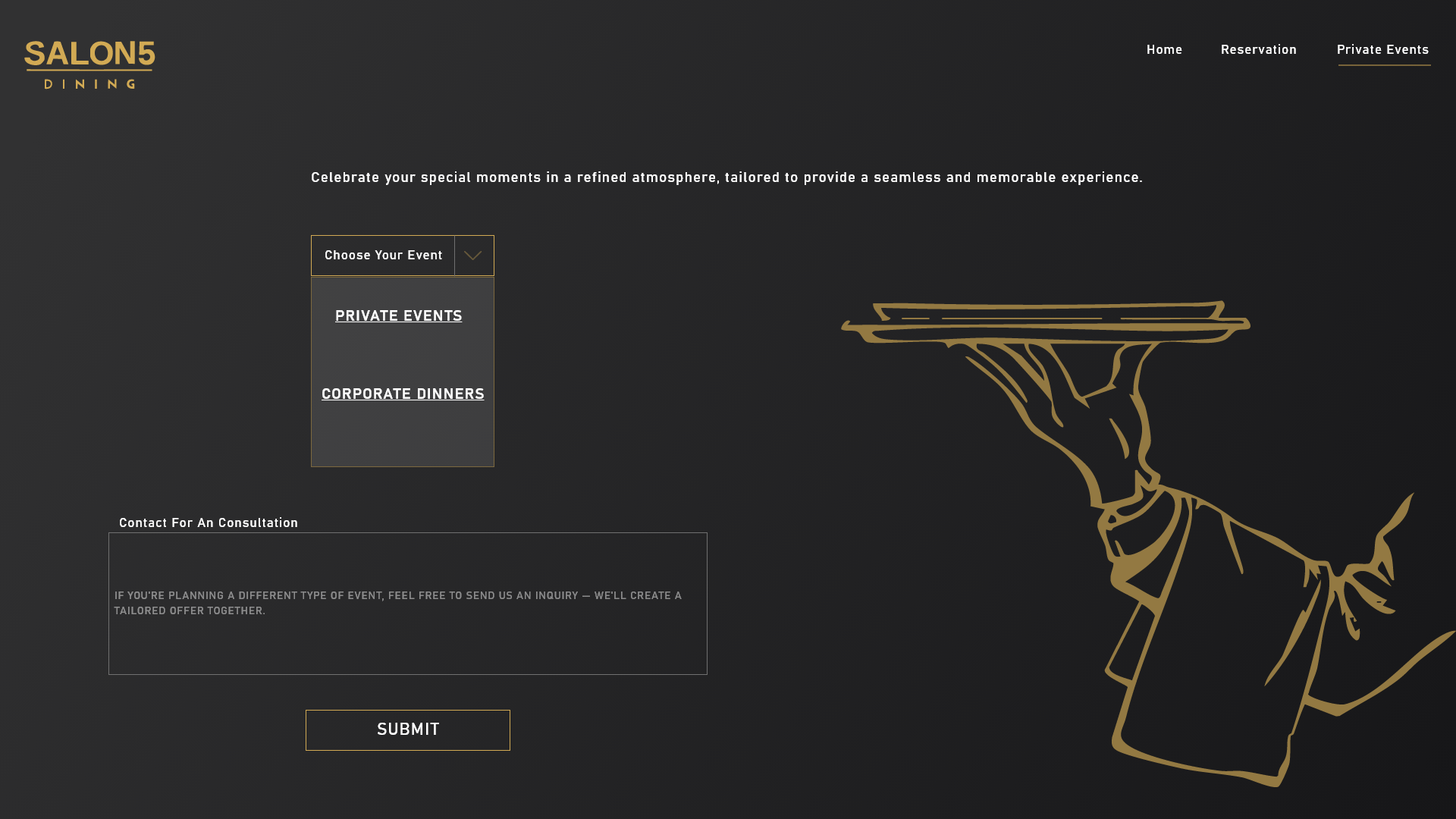 Private Events Page