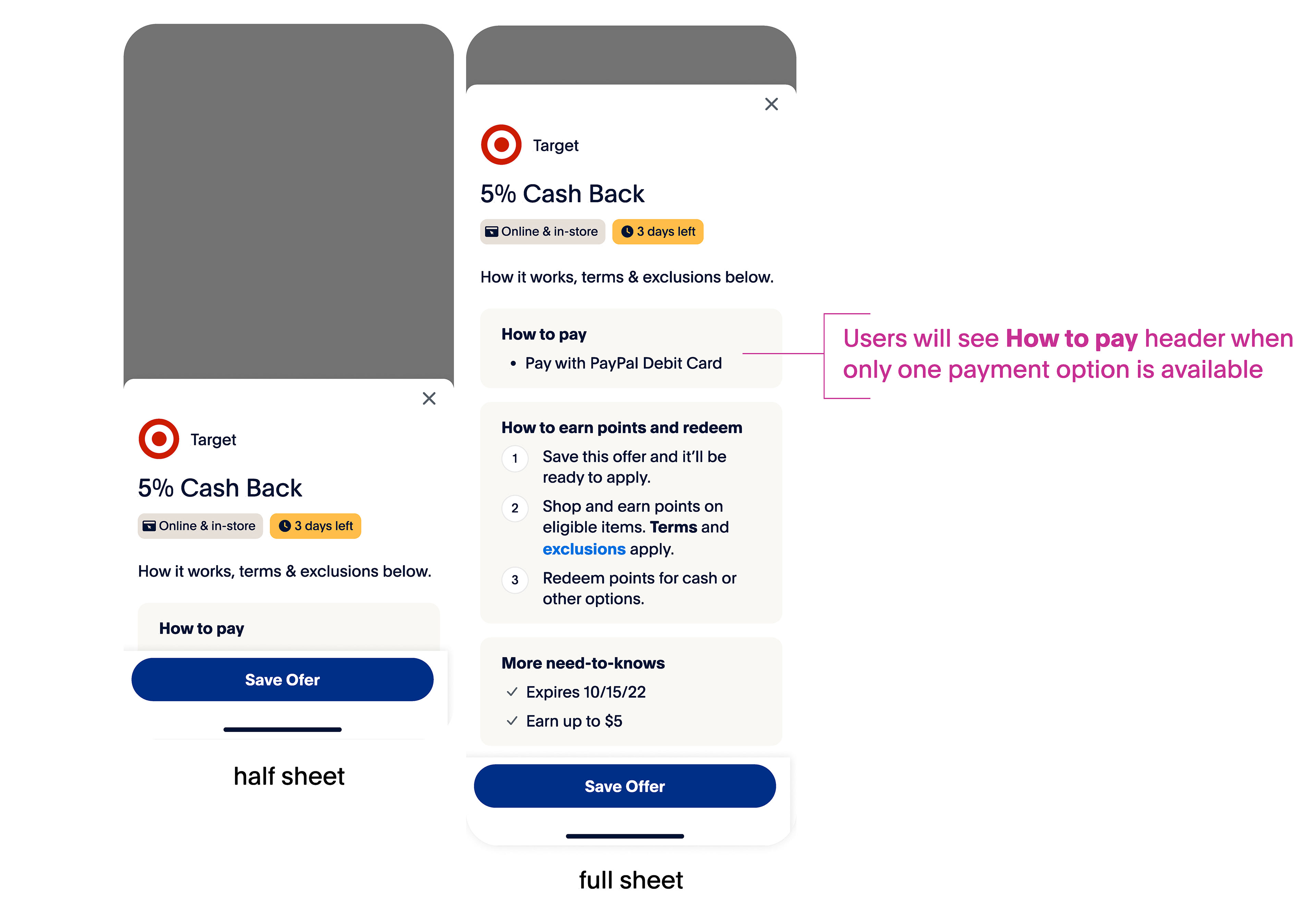 Store: One Payment Option Available
