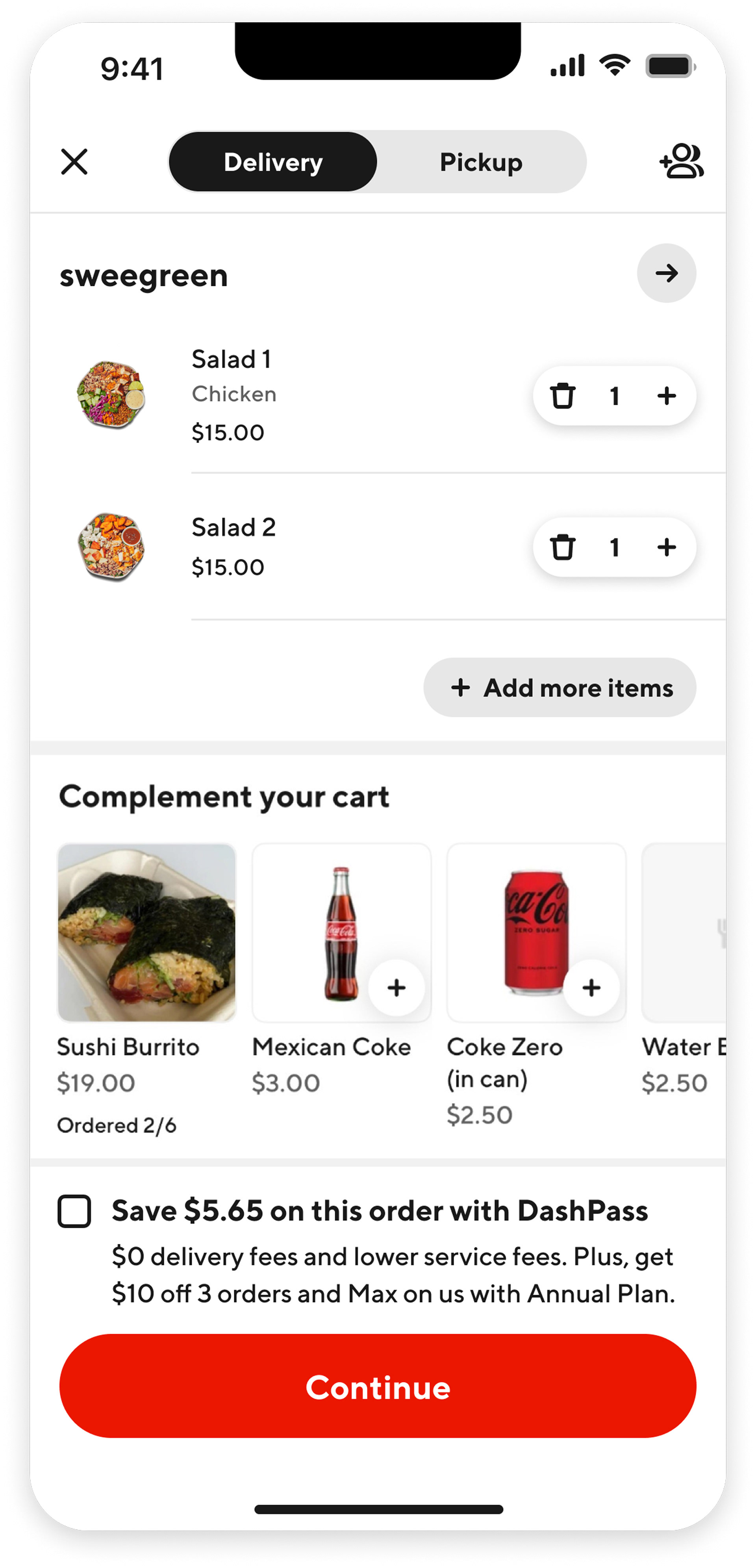 Order Cart: Savings Promo