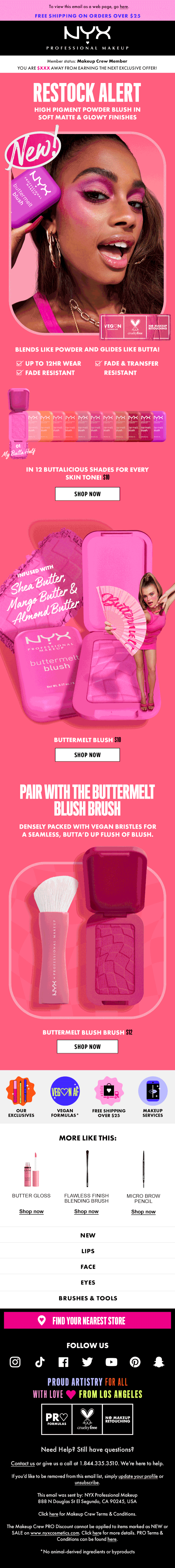 NYX Buttermelt Blush email
