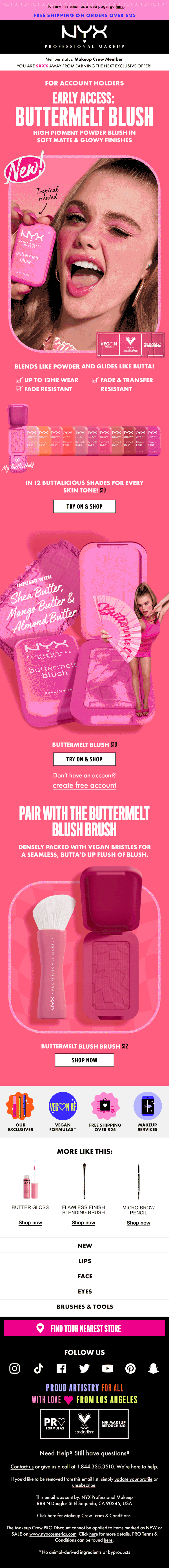 NYX Buttermelt Blush email