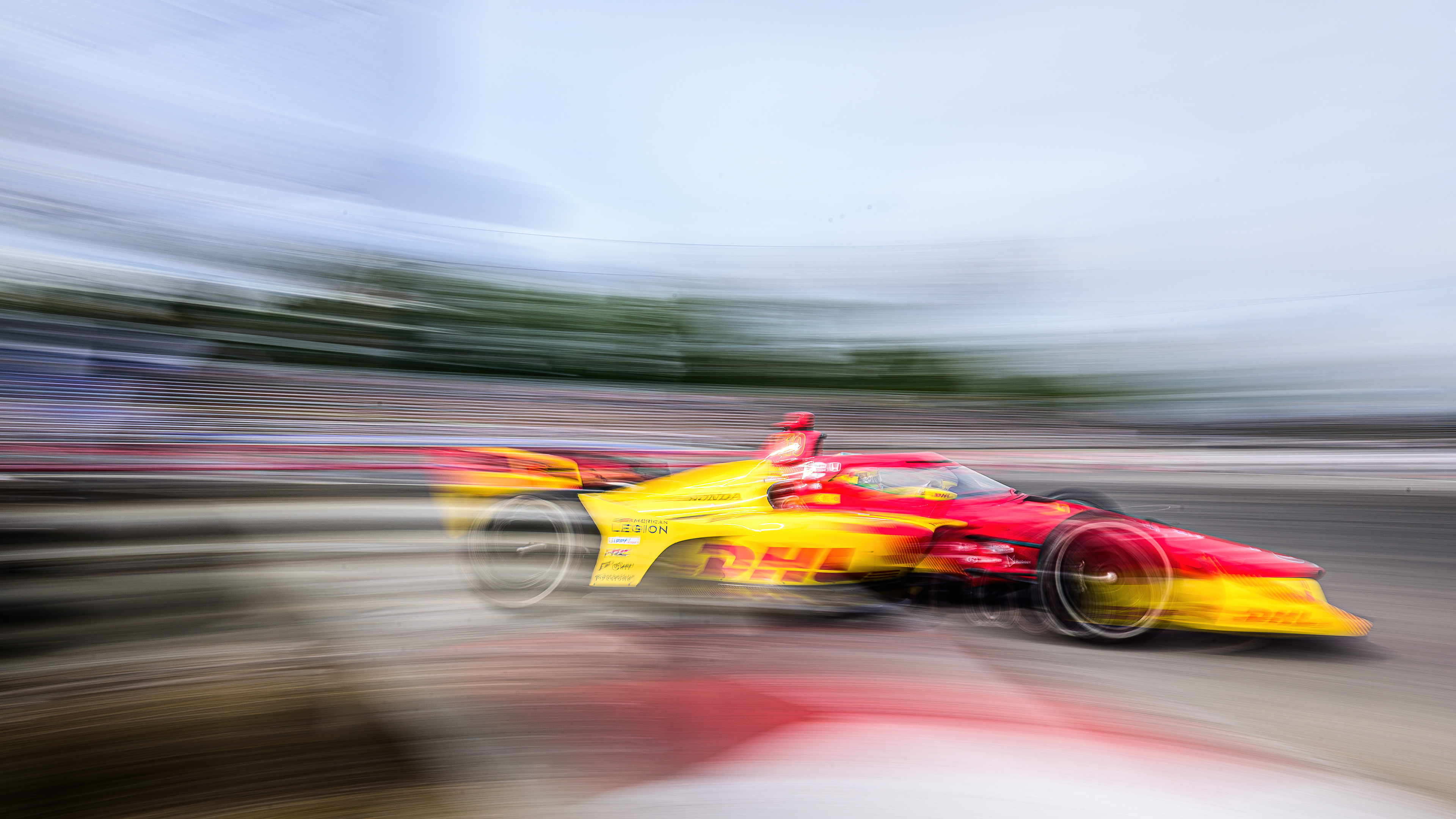 Chip Ganassi driver Alex Palou (10) slows down coming off the front straightaway into turn one during a practice session before the Bitnile.com Grand Prix of Portland at Portland International Raceway in Portland, Ore., on Aug. 24, 2024.  Palou enters the weekend as the INDYCAR points leader.  