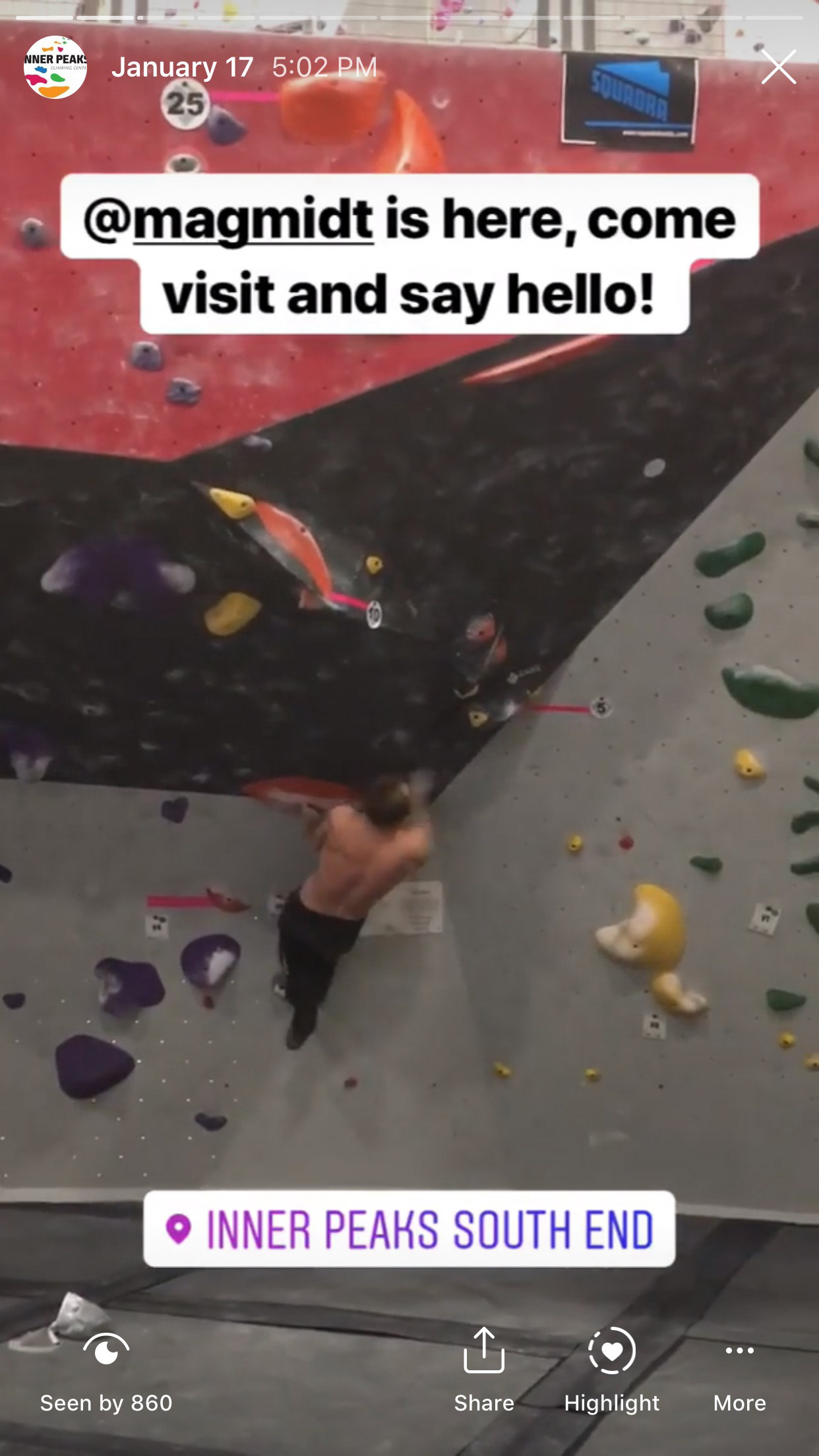Visit from professional climber!