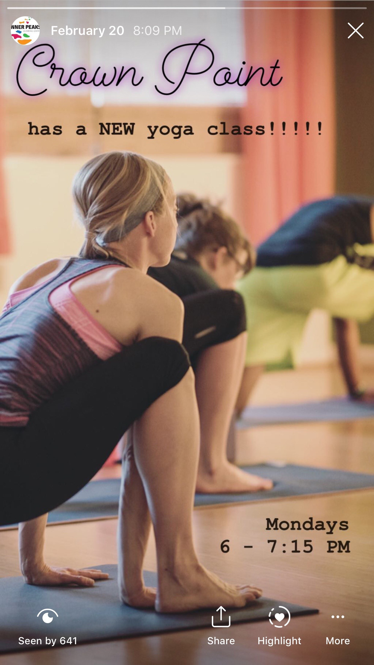 Schedule changes for our weekly yoga classes.