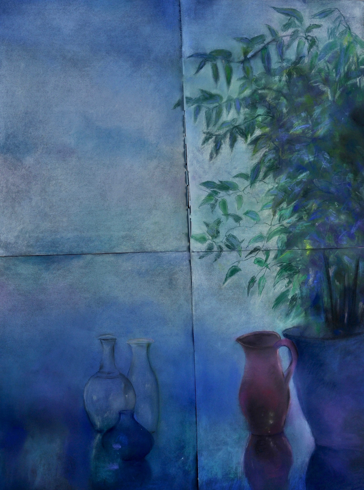 Pastel-2015-100 x 120cms.2015. ''Bleu''