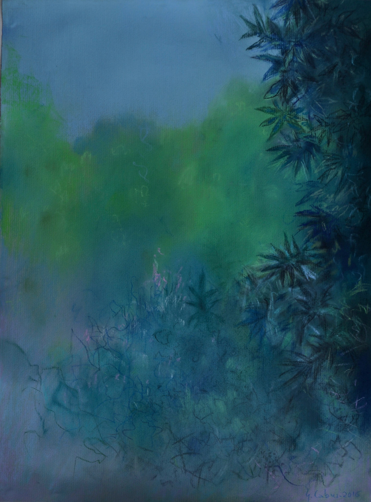 Pastel-50X65cms-Tropiques-Papter Roma--O, 70X300-mode A-B des B soleil 