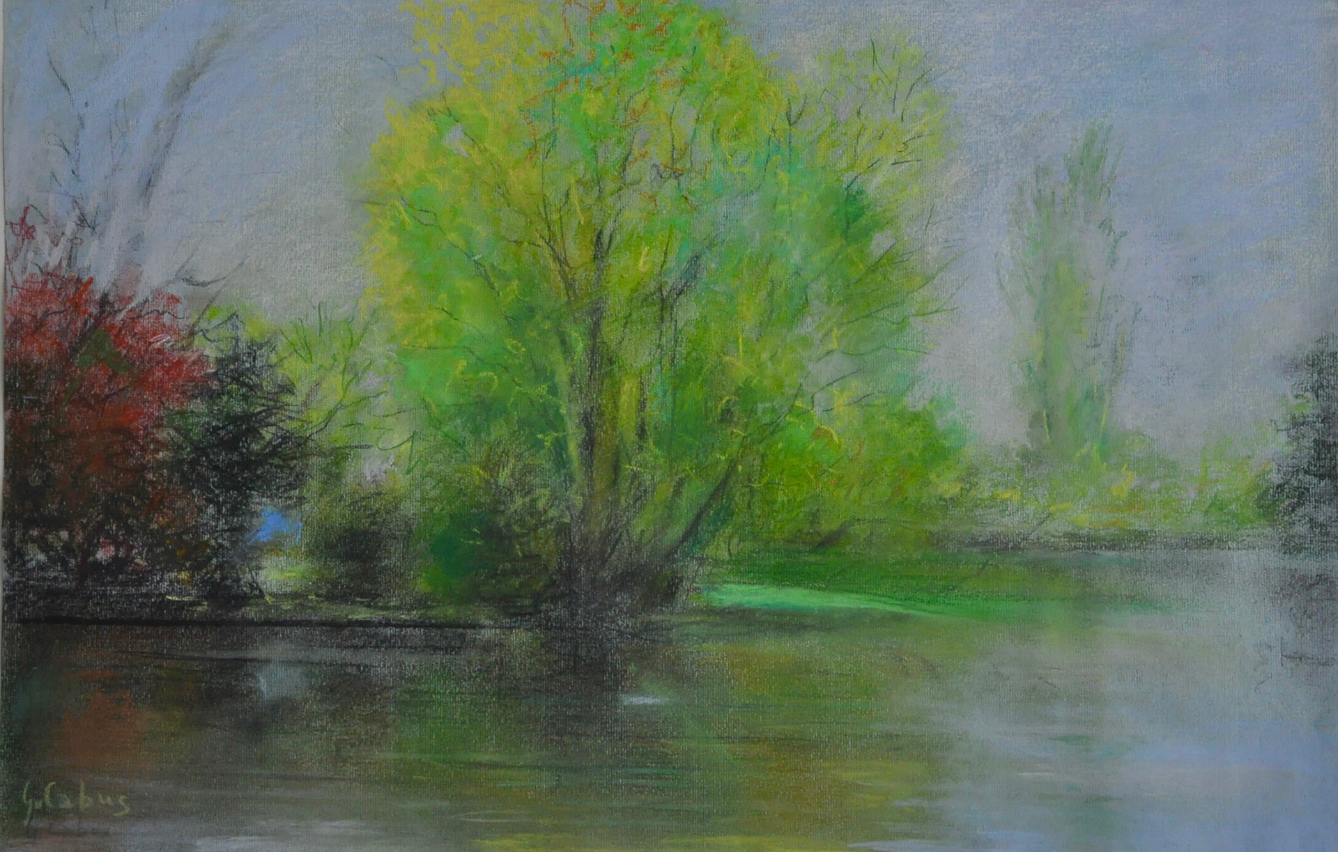 6 pastels la Seine à Chateau Gallard- format 50X37,5cms
