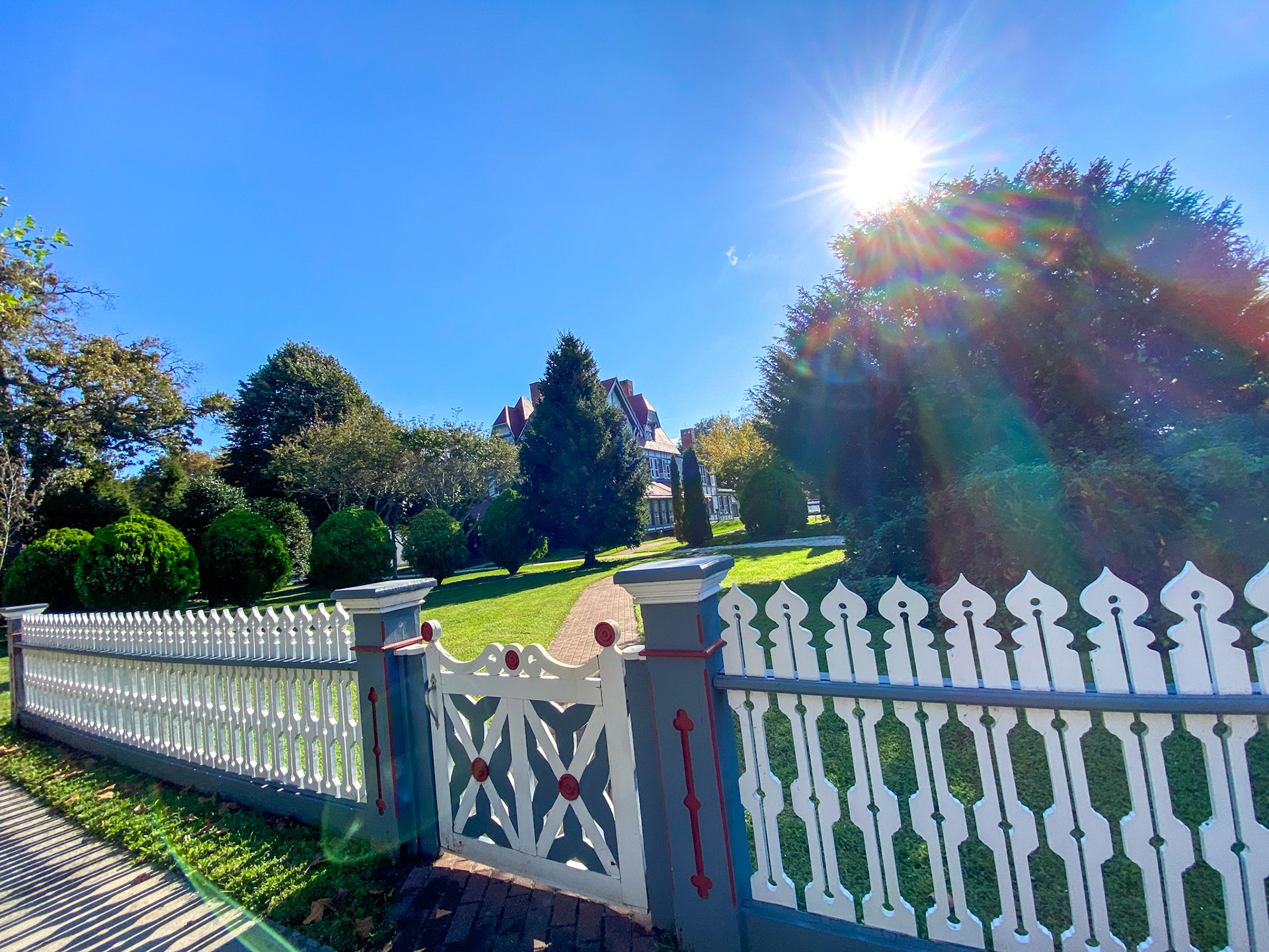 A stage will be set up for the Exit Zero Jazz Festival at the Emlen Physick Estate in Cape May.  Wednesday, September 30, 2020. (Jodee Clifford / For the Press)