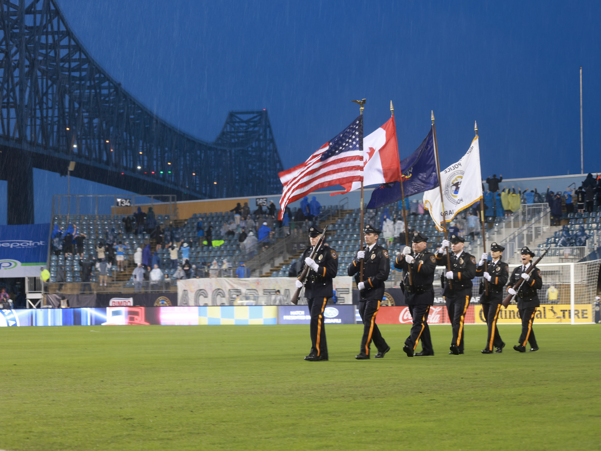 MTPD Honor Guard presents colors at Subaru Park, 2023