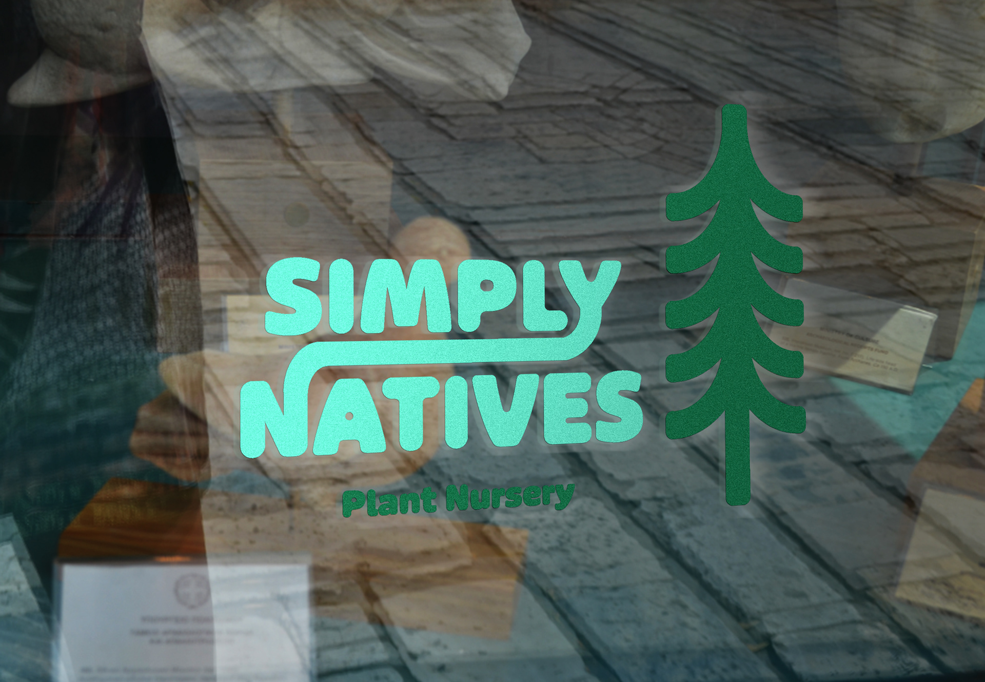 Simply Natives Nursery Window Display mockup