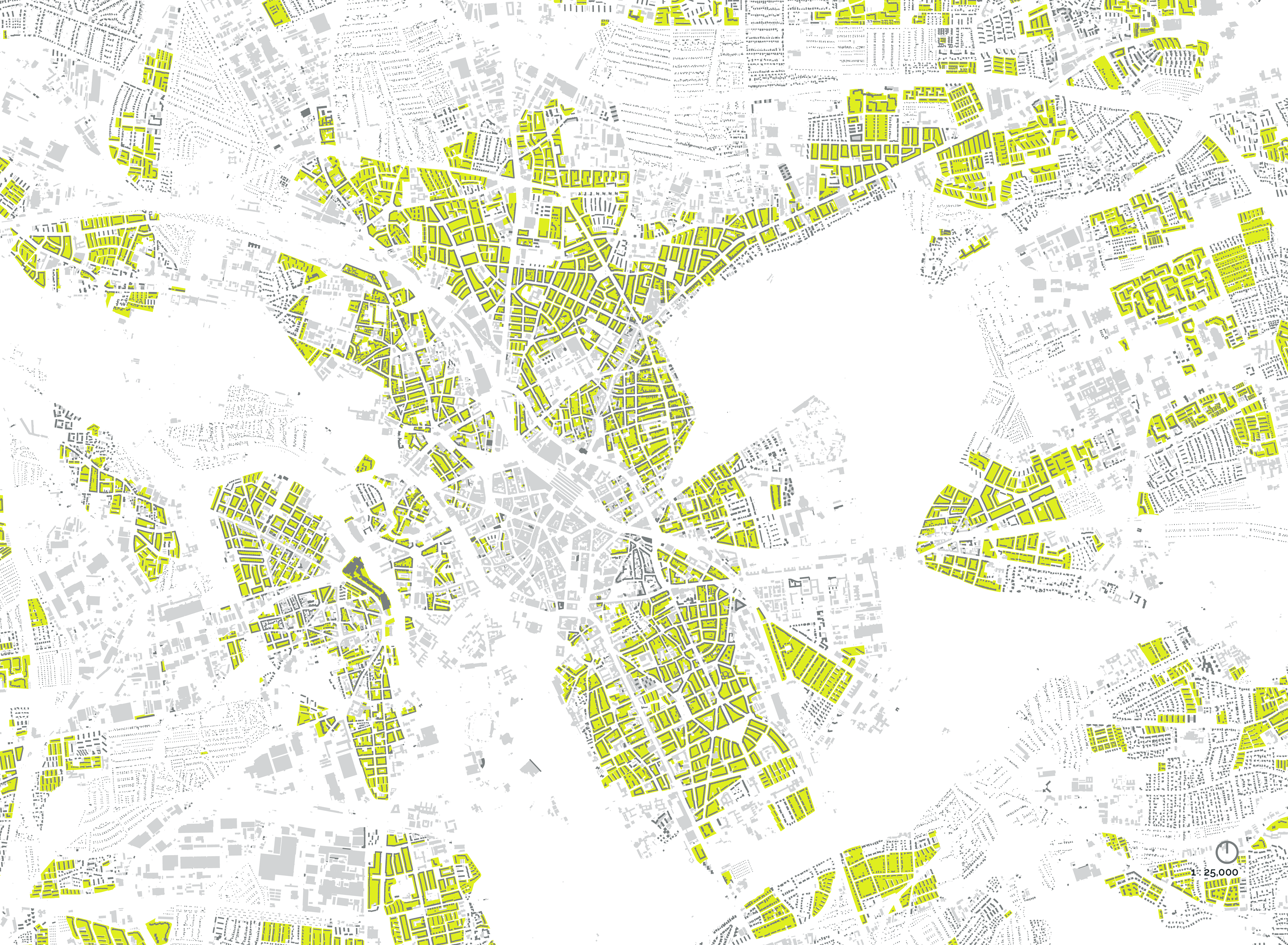 Network of courtyards across the urban fabric in Hannover