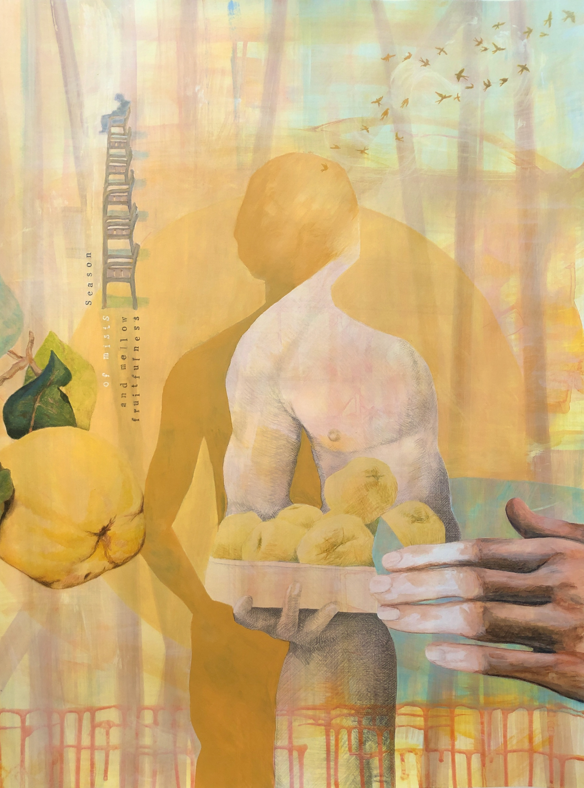 Season of mists (Autumn) _ 11.2024 _ 57,5 x 76 cm _ acryl and mixed media on Arches heavy paper 