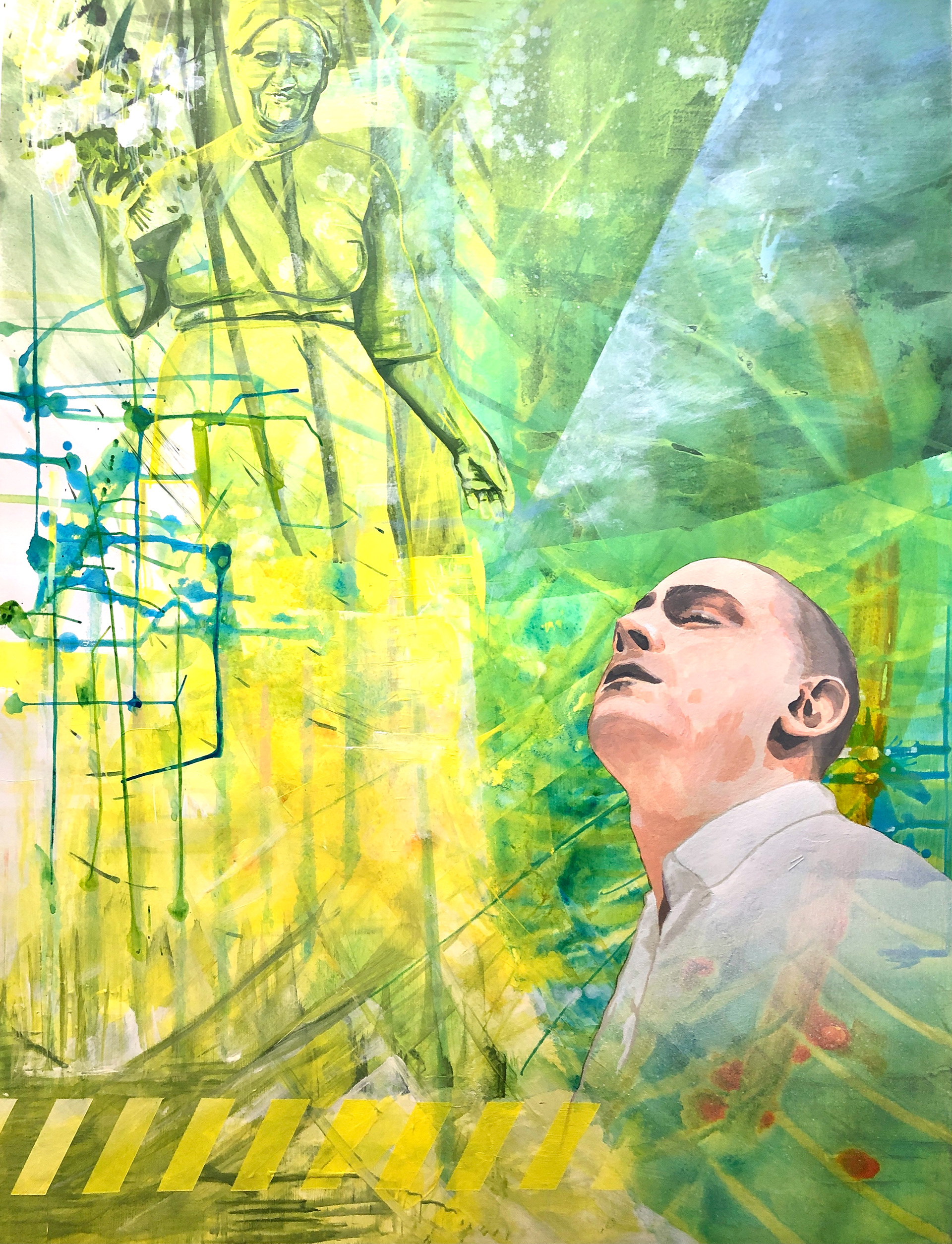 Flora (Spring) _ 02.2022 _ 57,5 x 76 cm _ acryl and mixed media on Arches heavy paper 