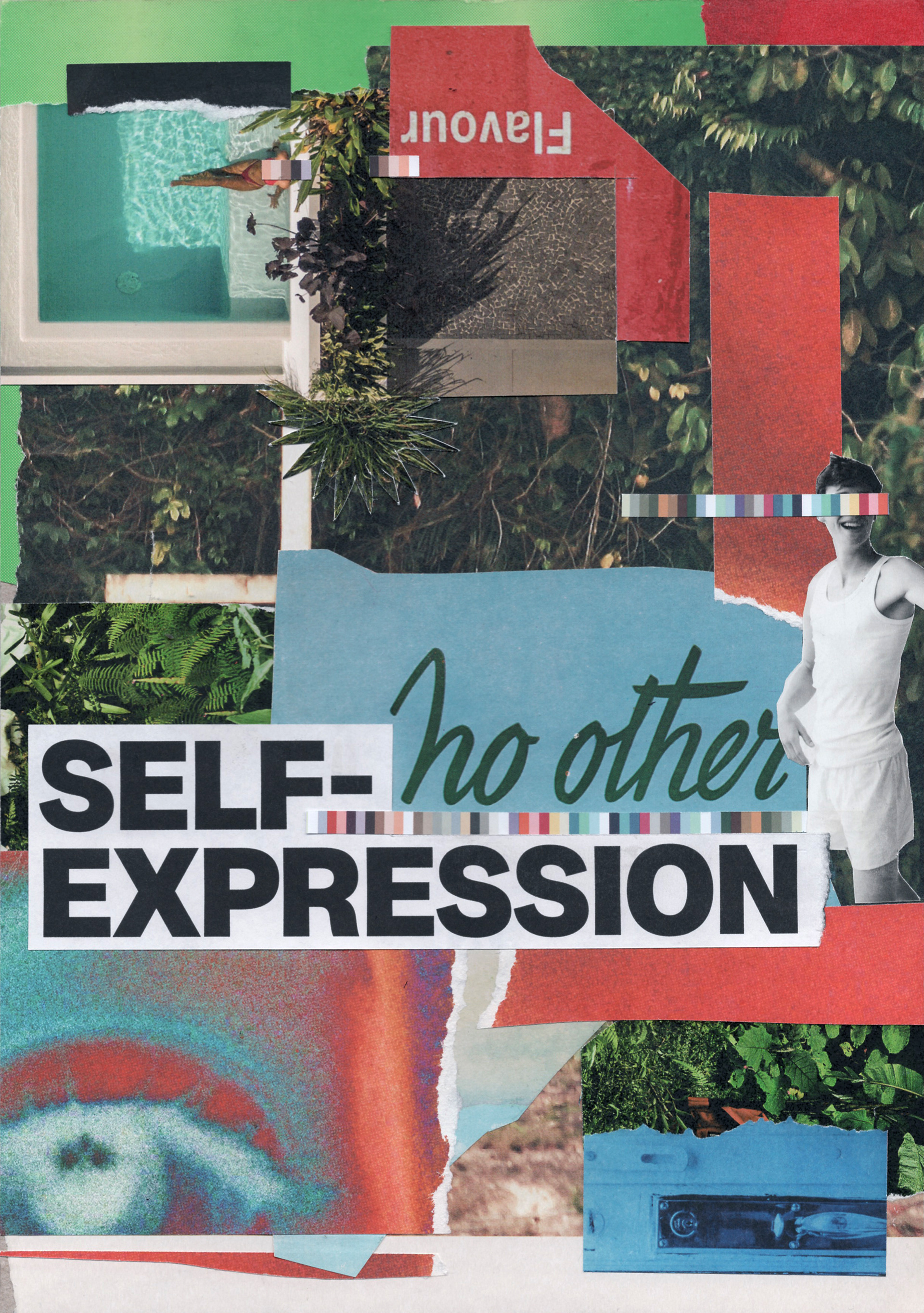 SELF EXPRESSION _ 02.2024 _ analogue collage on cardboard _ Joint Collage Project with Les Johnson from Contemporary Collage Magazine _ 22 x 30 cm