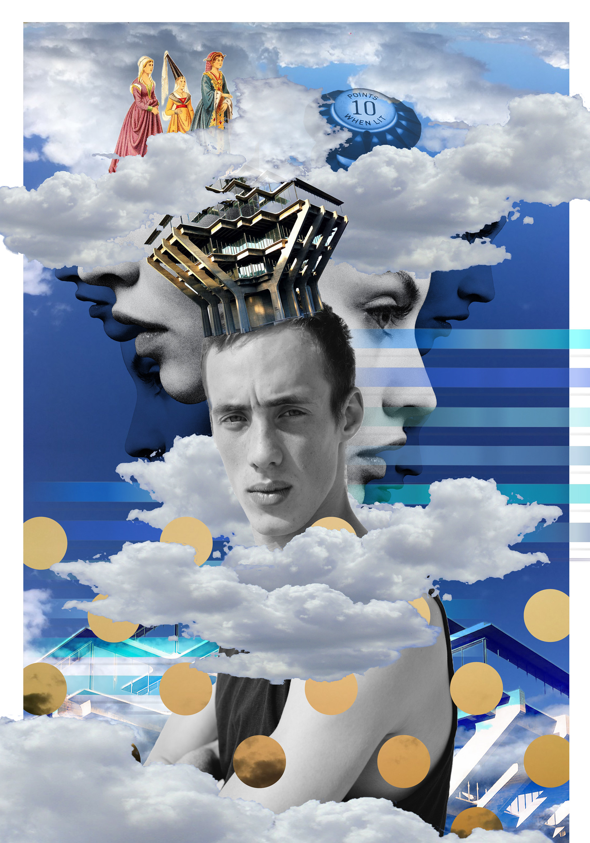 ROYAUME BLEU _ digital collage _ for Paris Collage Club Challenge #30
