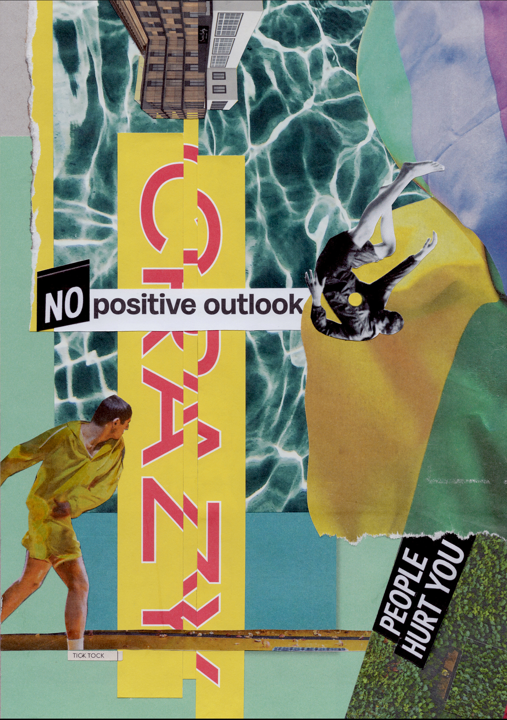 CRAZY (Tick Tock) _ 03.2024 _ analogue collage on cardboard _ 21 x 30 cm
