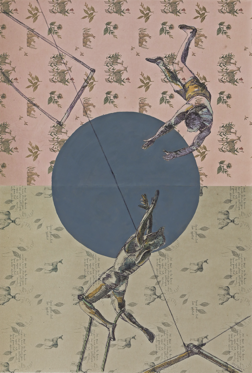 BeNotAfeard_Catch (01.2017) Mixed Media & Acryl auf koreanischem Papier 33,7 x 50,3 cm __ EUR 780,-- (incl. professional frame with clarity glass) __