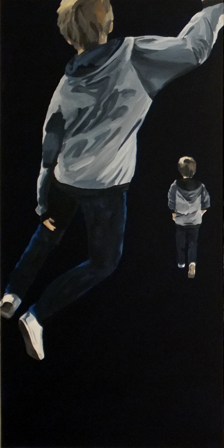 tryptich: kinderspiel _ jump 1 _ acryl on canvas _ 50 x 100 cm _ 2011/12 __ tryptich consisting of jump 1/2/3: EUR 4.000,-- incl. .frames __