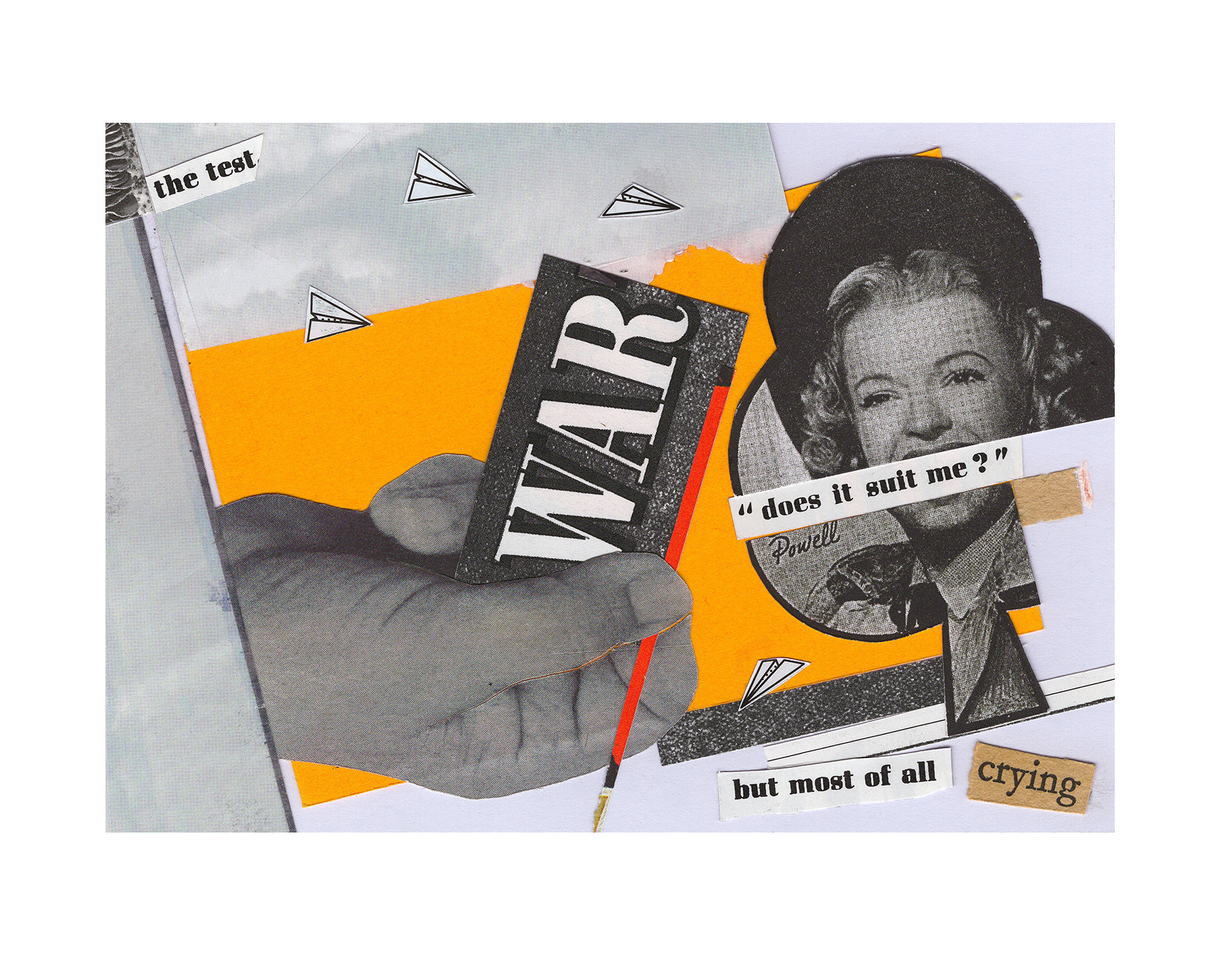 THE TEST _ 06.2023 // collage on white postcard