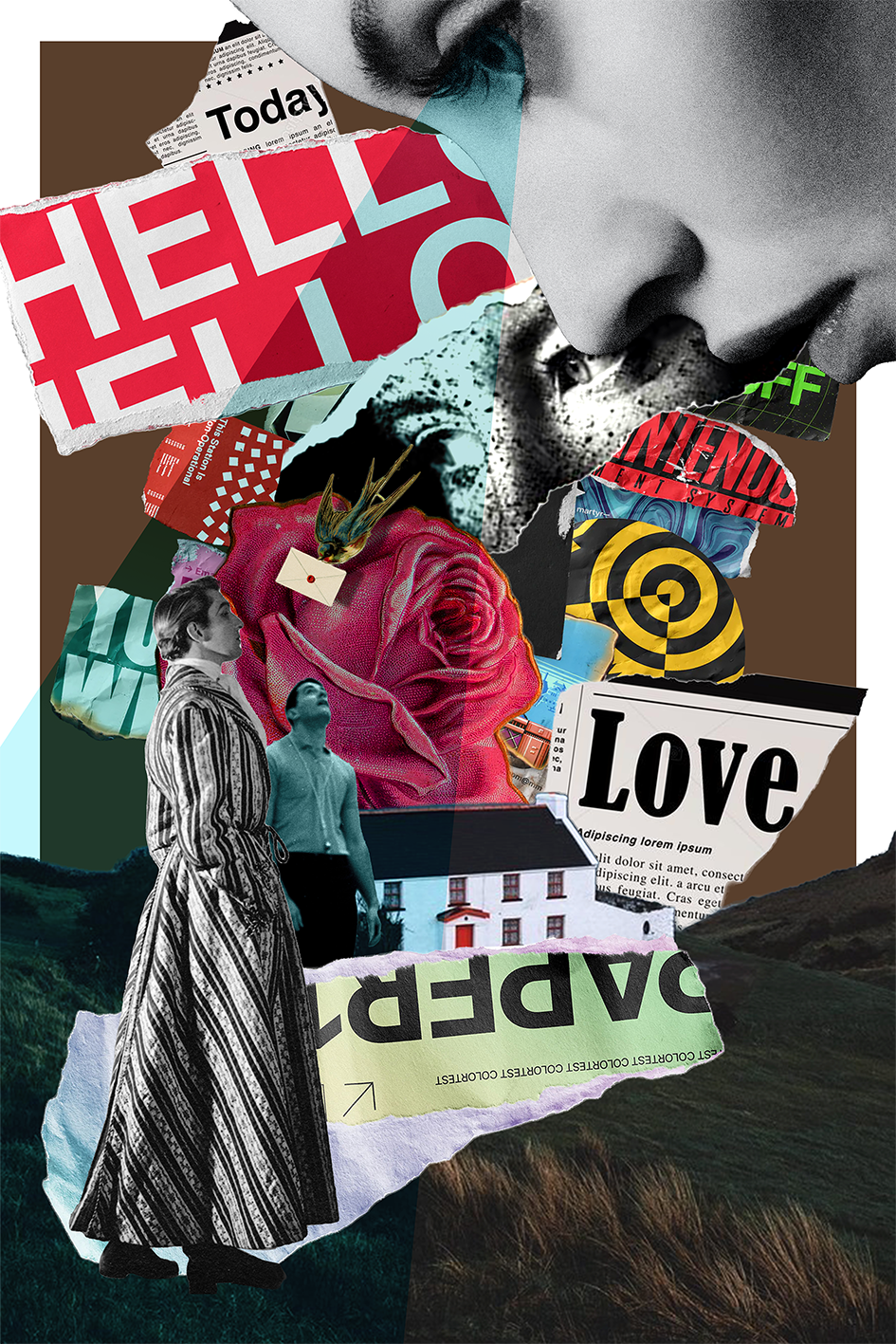 LOOK OF LOVE _ digital collage _ for Paris Collage Club Challenge #30