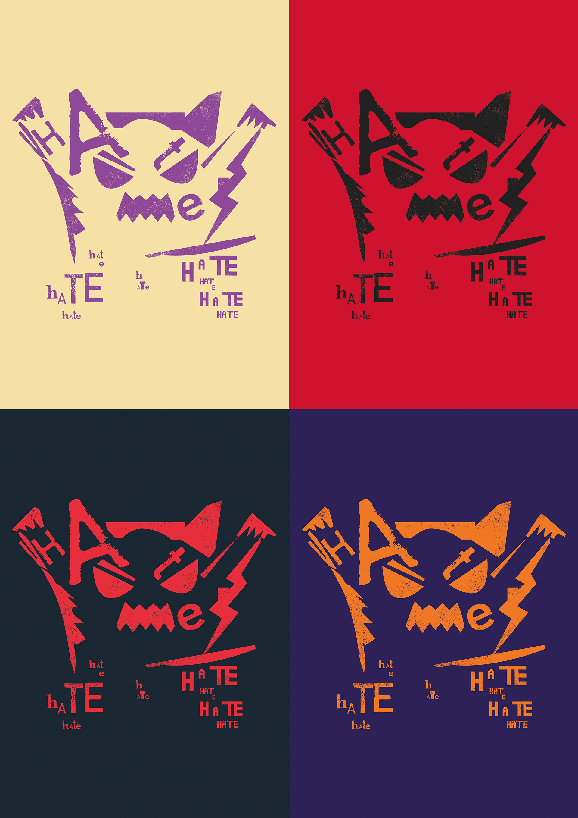 Hate is a monster. variations